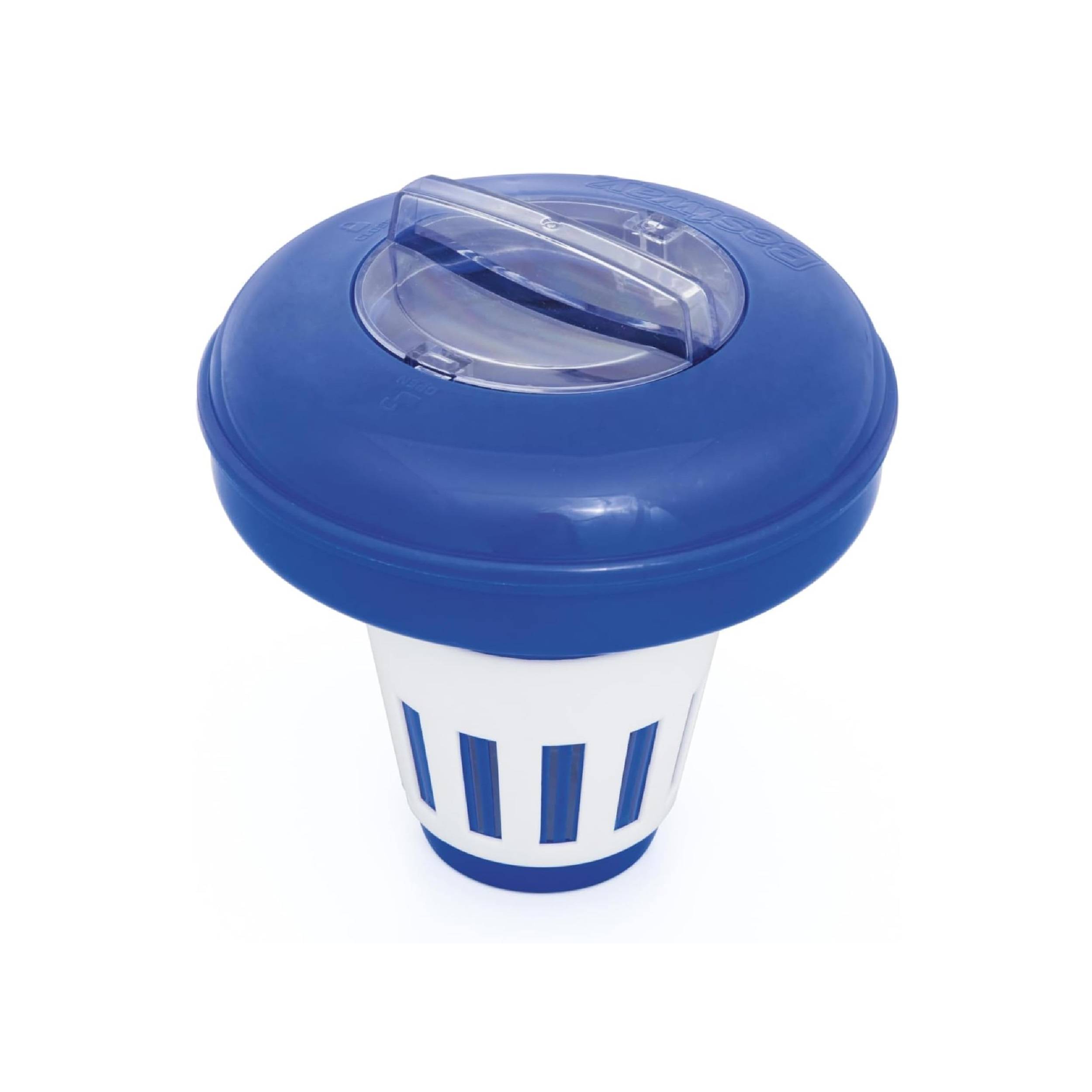 Bestway | Flowclear Dosierschwimmer Blau Weiß | 16,5 cm Ø | Poolwasser sauber und kristallklar