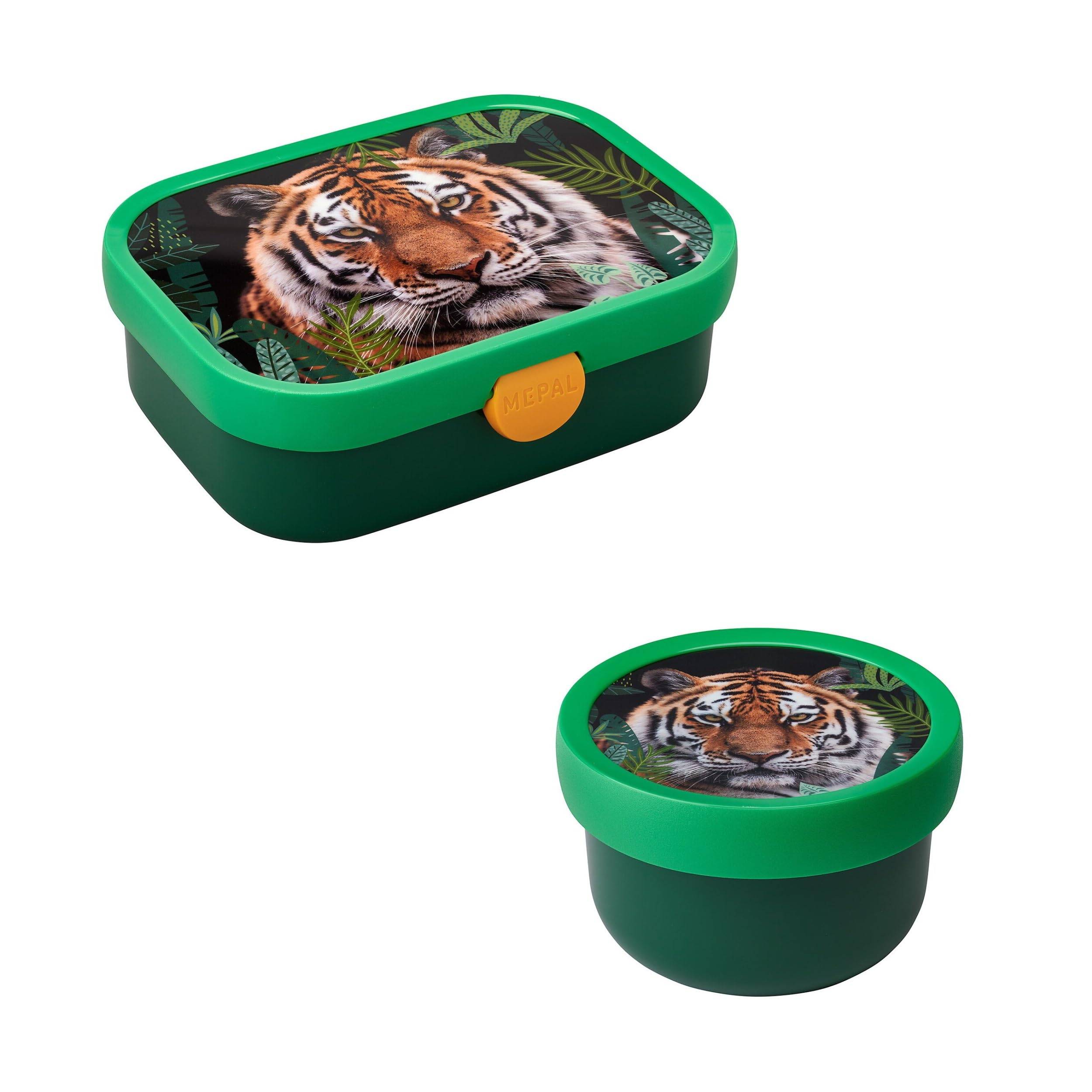 Mepal | Kinder Obst- und Bento Box | Campus meets Fruits | Spülmaschinenfest & BPA-frei | 300 & 750 ml | Mit Fächern, Gabel & Clip-Verschluss | Perf