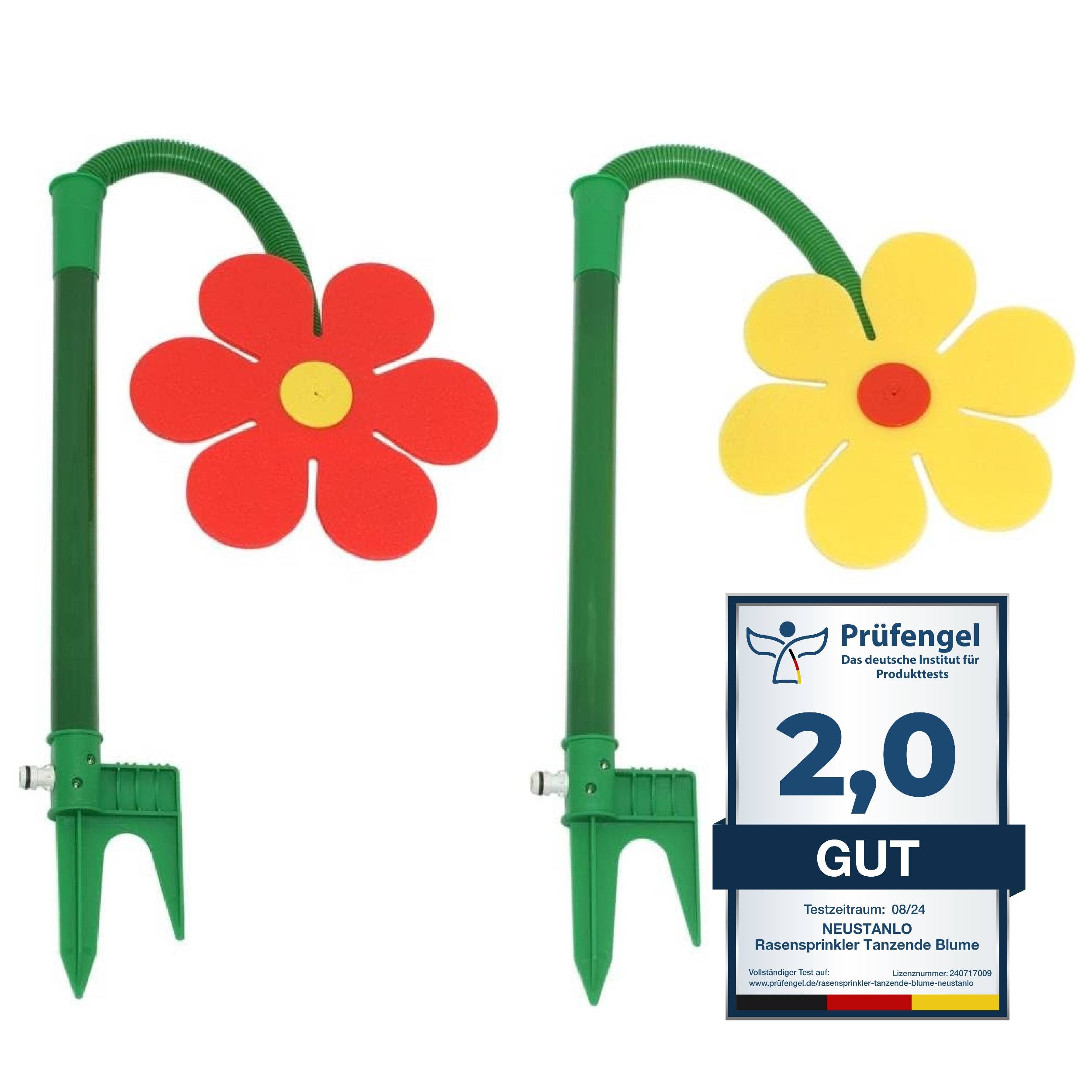 Neustanlo | Rasensprinkler Tanzende Blume | 2er Pack | farblich Sortiert | Bewässerung Sprenger beweglich | der ideale Spaß für den Garten