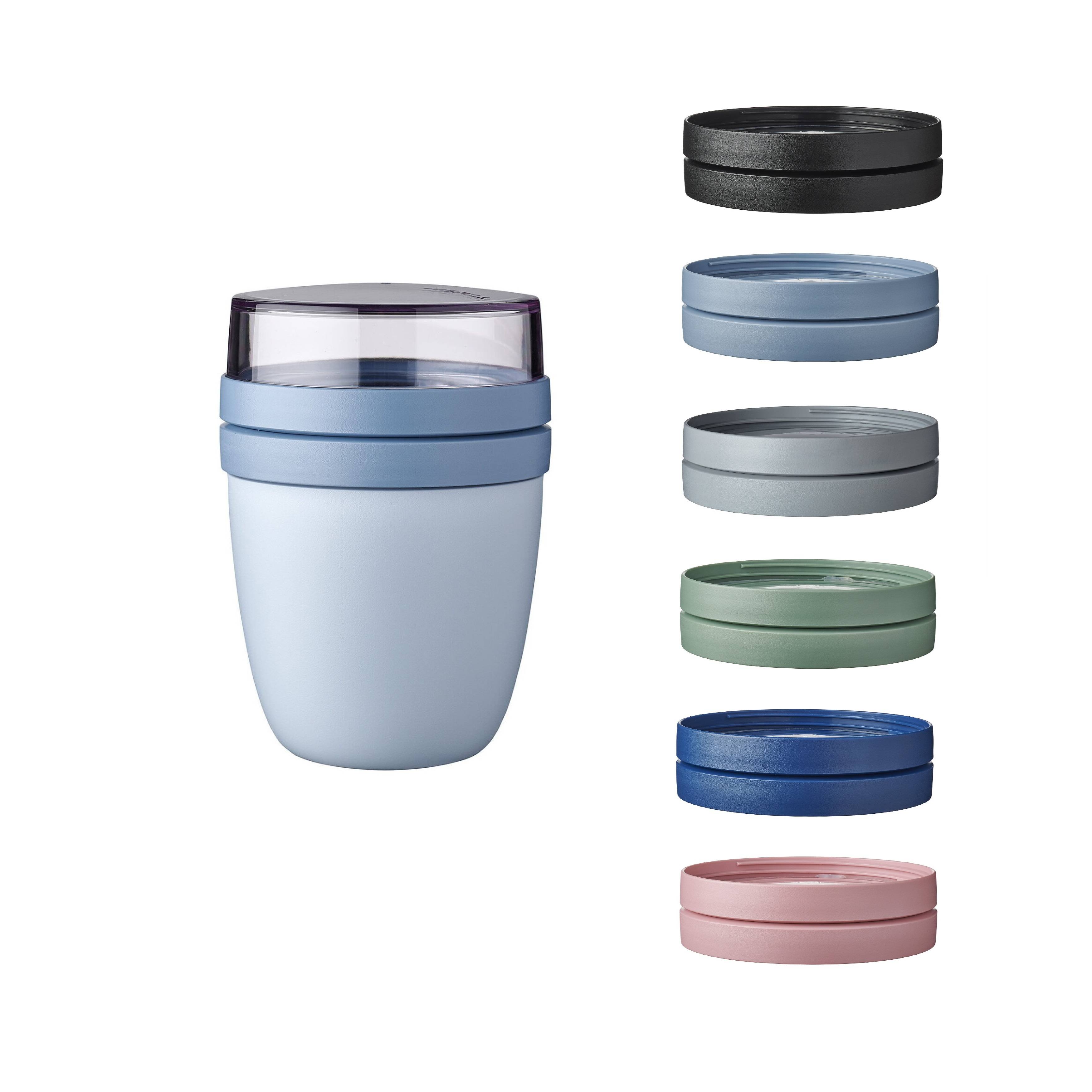 Mepal | Lunchpot Vario Ellipse | erstelle dir deinen Lunchpot wie er dir gefällt | Praktischer Müslibecher | Geeignet für Tiefkühler, Mikrowelle