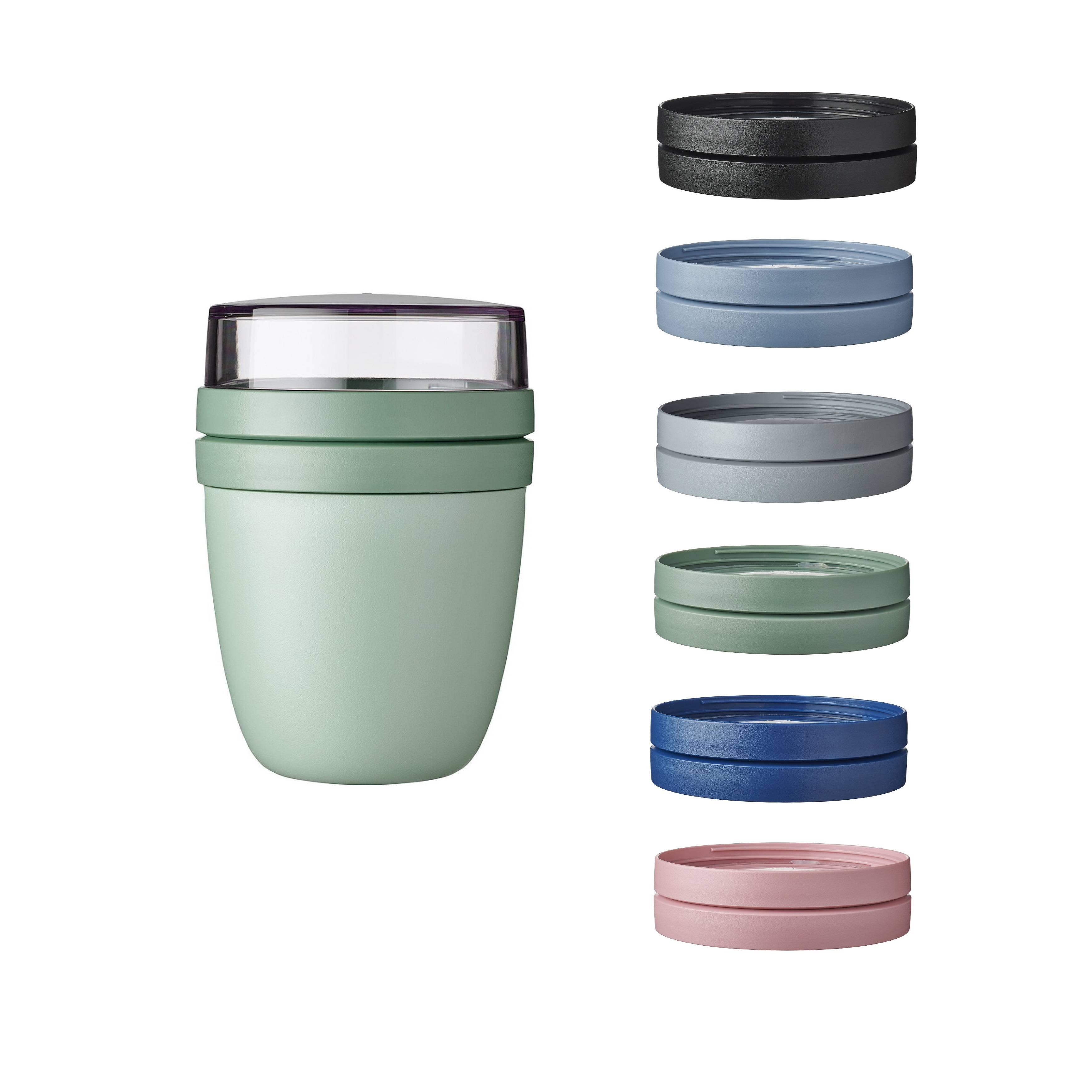 Mepal | Lunchpot Vario Ellipse | erstelle dir deinen Lunchpot wie er dir gefällt | Praktischer Müslibecher | Geeignet für Tiefkühler, Mikrowelle