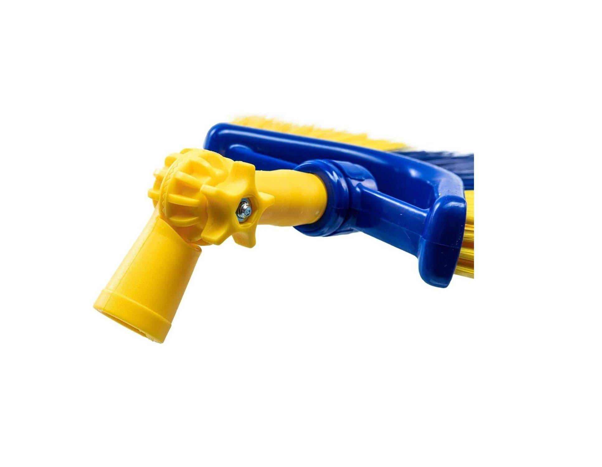 Neustanlo | Eckbesen mit Teleskop | 3,25 Meter | mit Schraubgewinde | Kunststoffborsten | Farblich Sortiert | Dachrinnenbesen Dreieckbesen mit