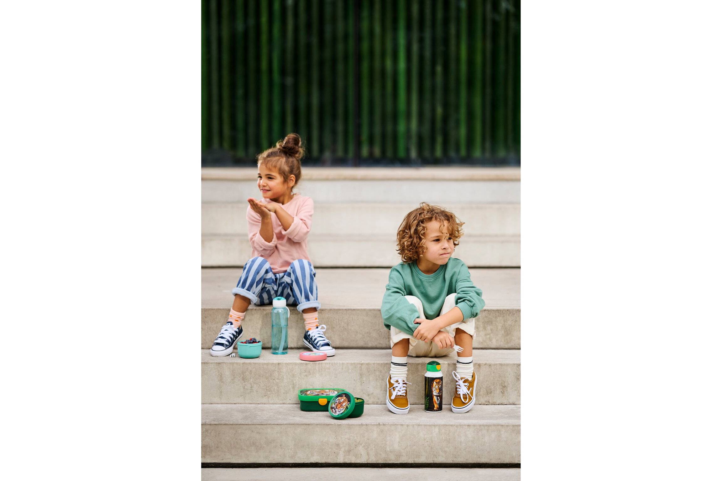 Mepal - Lunch-Set Campus Little Dutch - Set für Kinder mit Pop-up Trinkflasche & Lunch Box - Lunch-Set für die Schule oder unterwegs - Spülmaschine