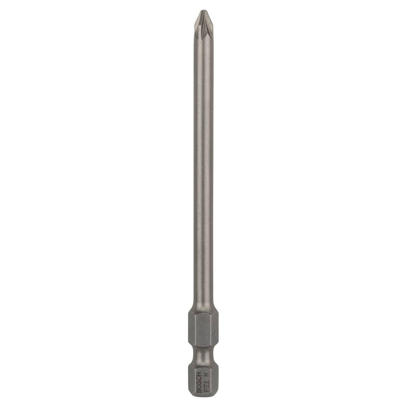 Ein langer, rostfreier Schraubendreher-Bit mit Kreuzschliff-Spitze für präzises Schrauben, entwickelt für die Kompatibilität mit Bohrwerkzeugen.