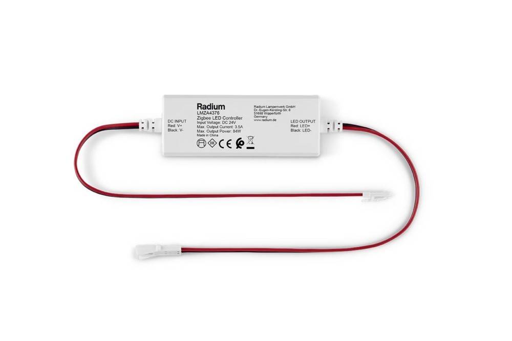 Rechteckiger Zigbee-LED-Regler mit der Bezeichnung 