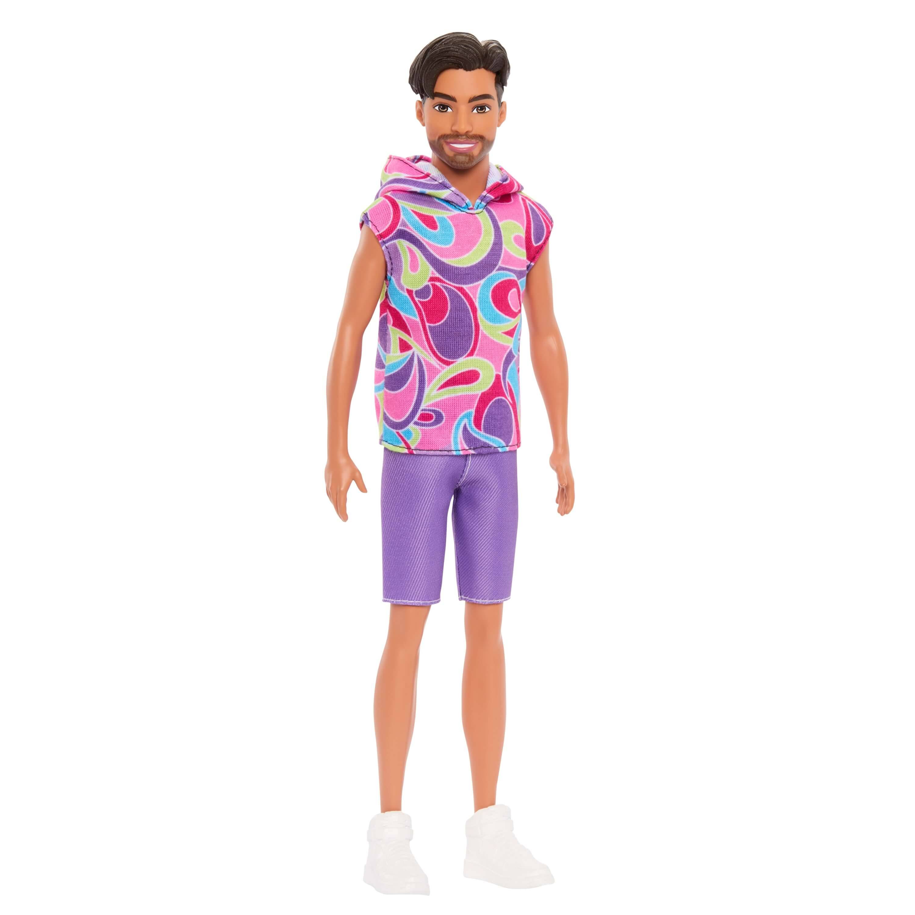 Mattel DWK44; HRH26 - Barbie Fashionistas Ken-Puppe brünett im Totally Hair Look