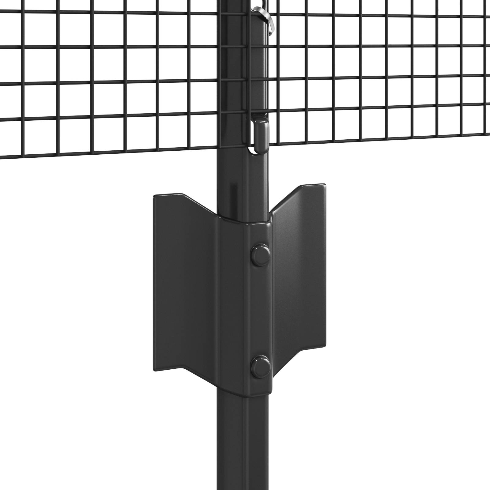 vidaXL geschweißter Drahtzaun mit 5 U-Stützen Grau 0.4x10 m Stahl