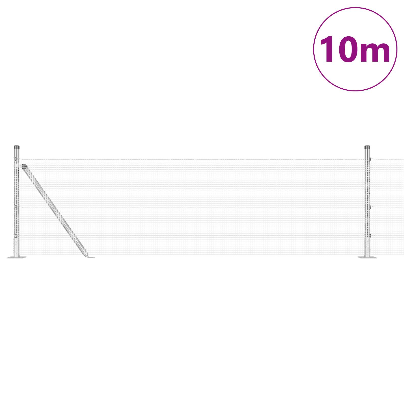 vidaXL Zaunpfosten Set 10 x 0.5 m Set aus 2 Galvanisierter Stahl