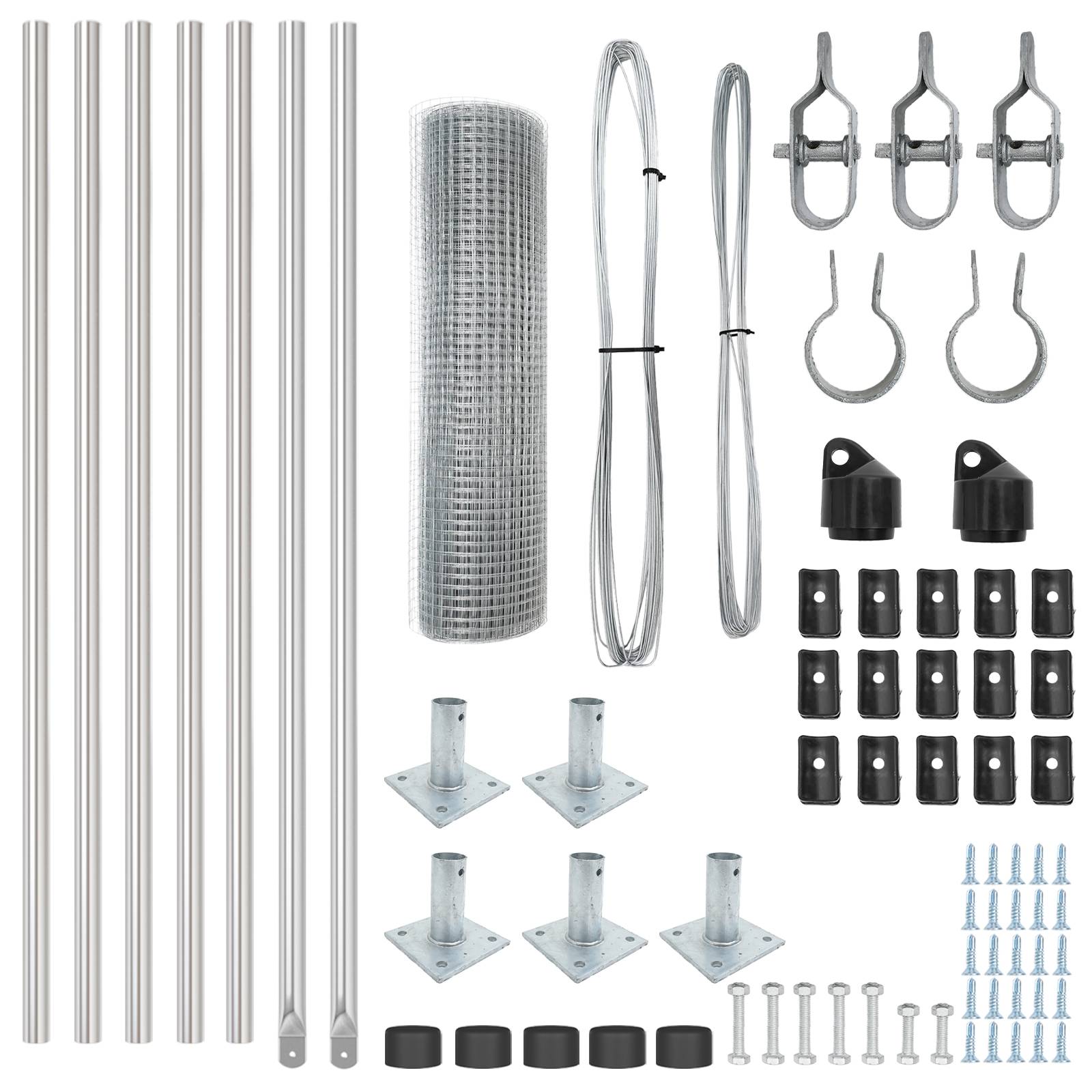 vidaXL Zaunpfosten Set 10 x 0.5 m Set aus 2 Galvanisierter Stahl