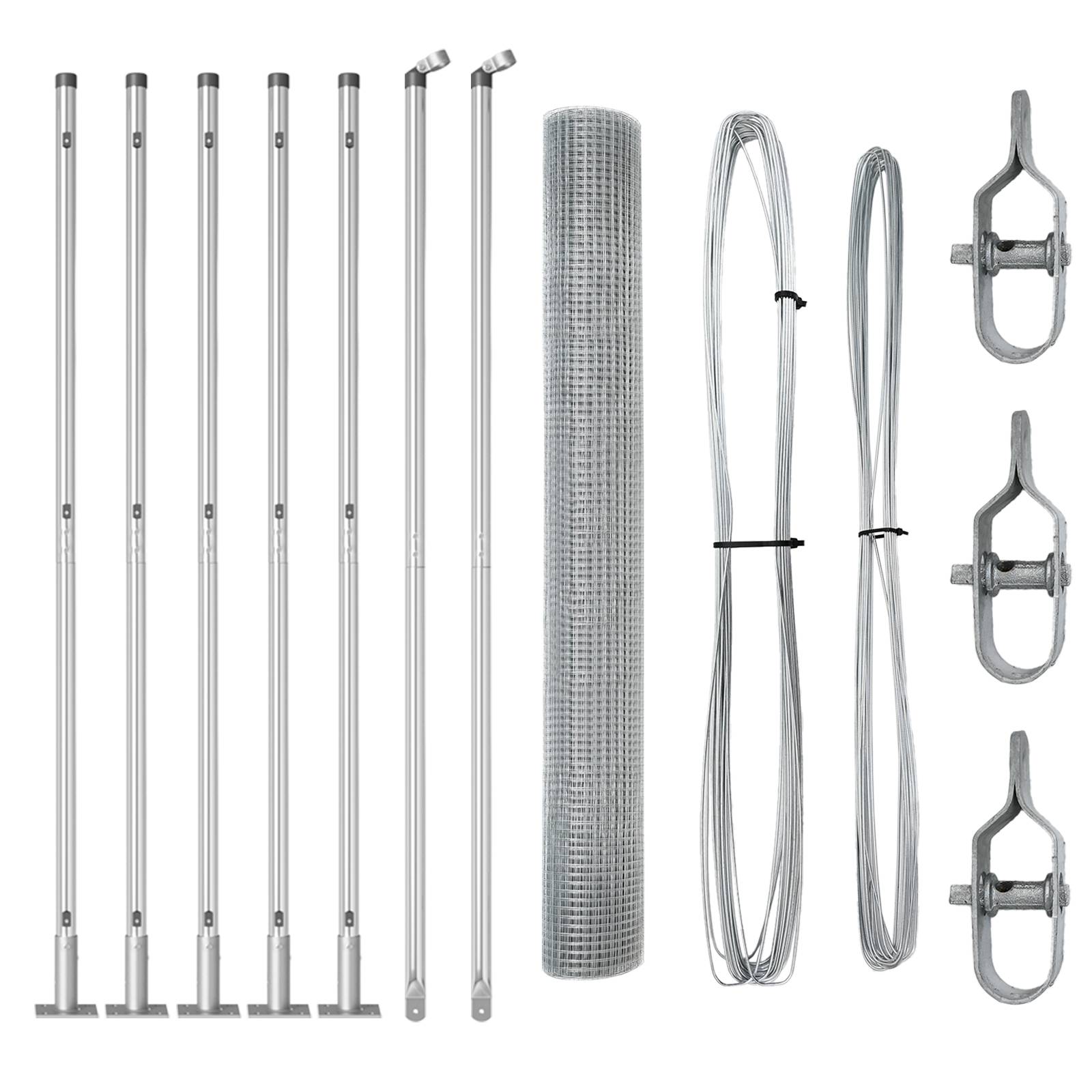 vidaXL Zaunpfosten-Set 2er Set Feuerverzinkter Stahl 10 x 1 Meter Robust