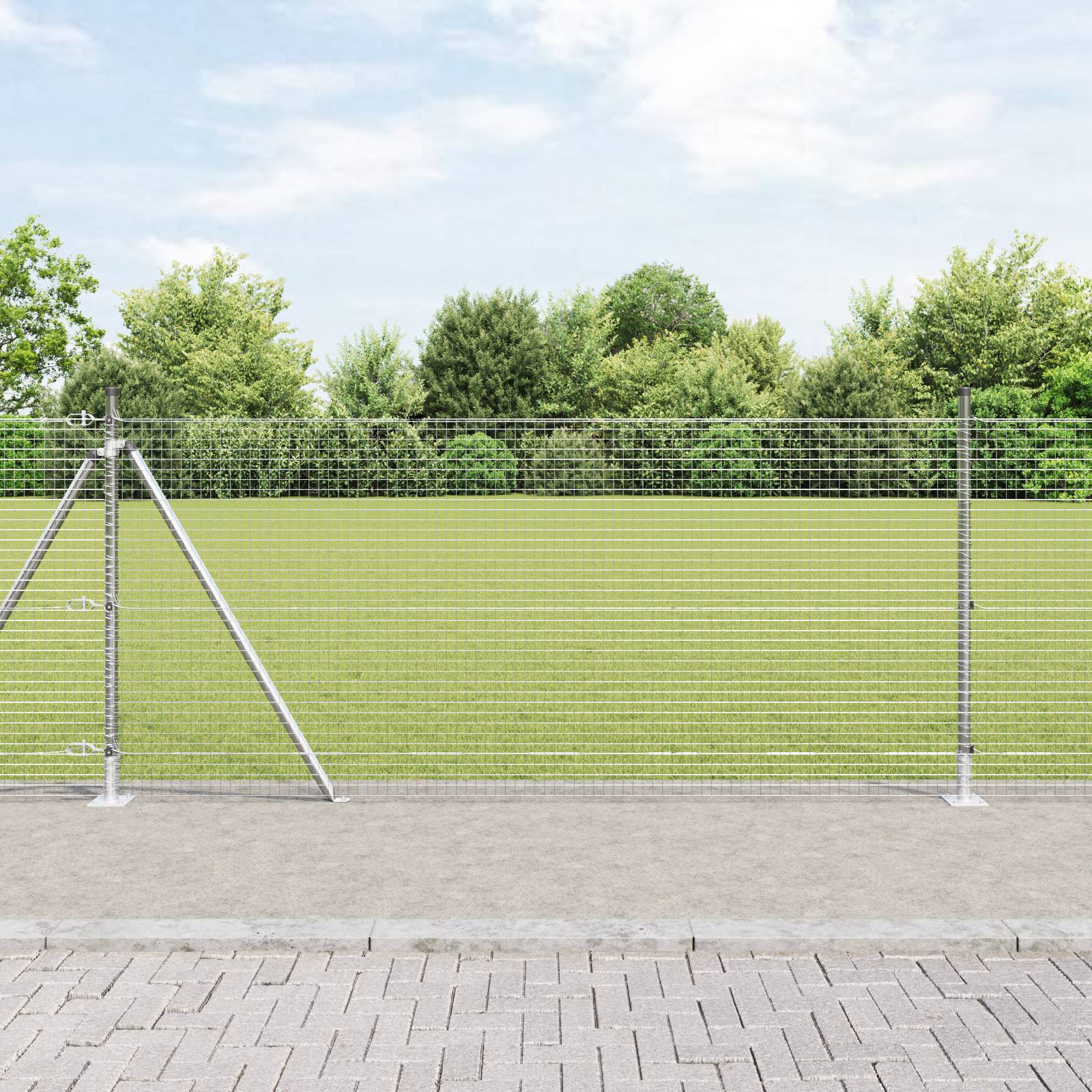 vidaXL Geschweißter Drahtzaun mit 13 Flanschen 1x50 m Galvanisierter Stahl