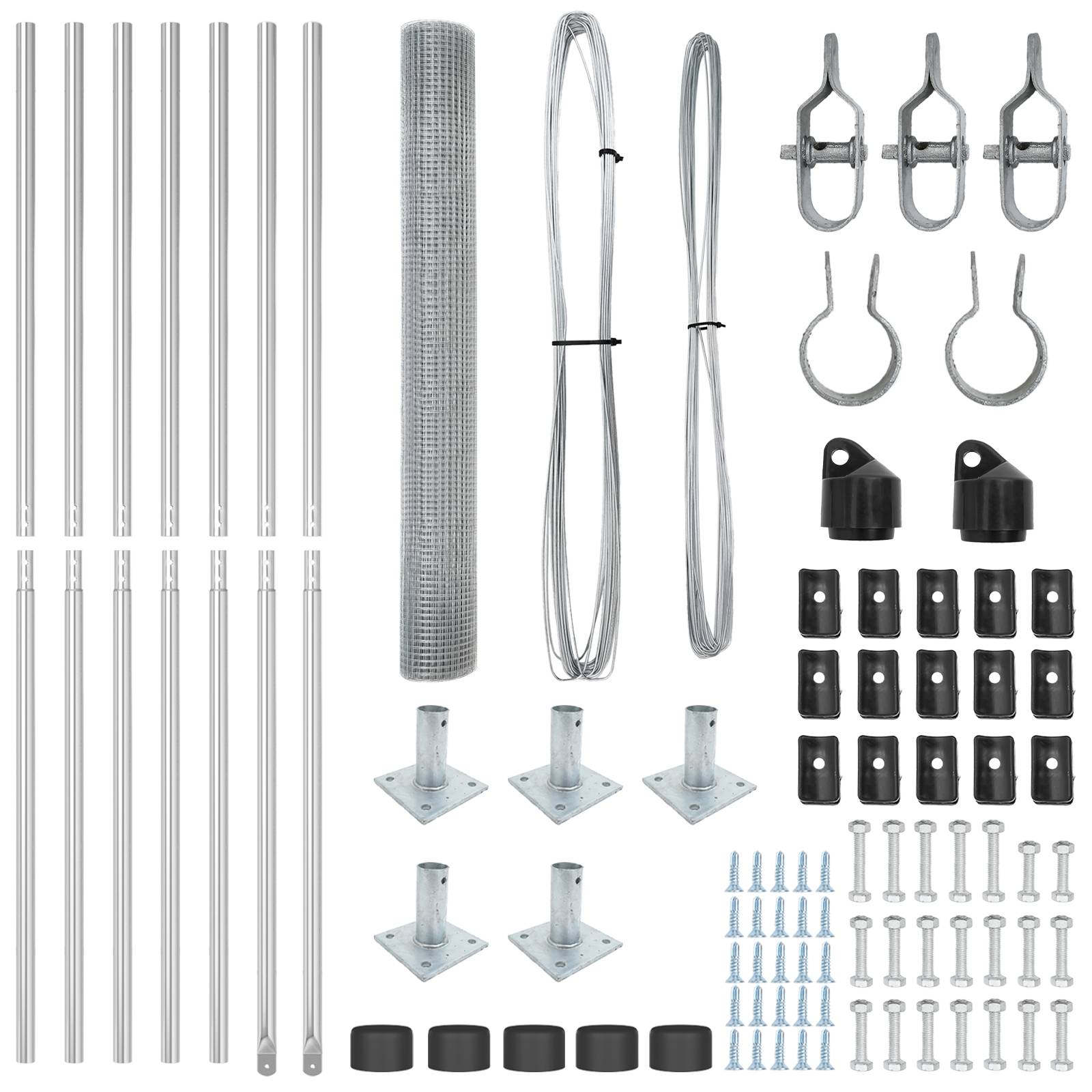 vidaXL Zaunpfosten-Set 2er Set Feuerverzinkter Stahl 10 m x 1 m