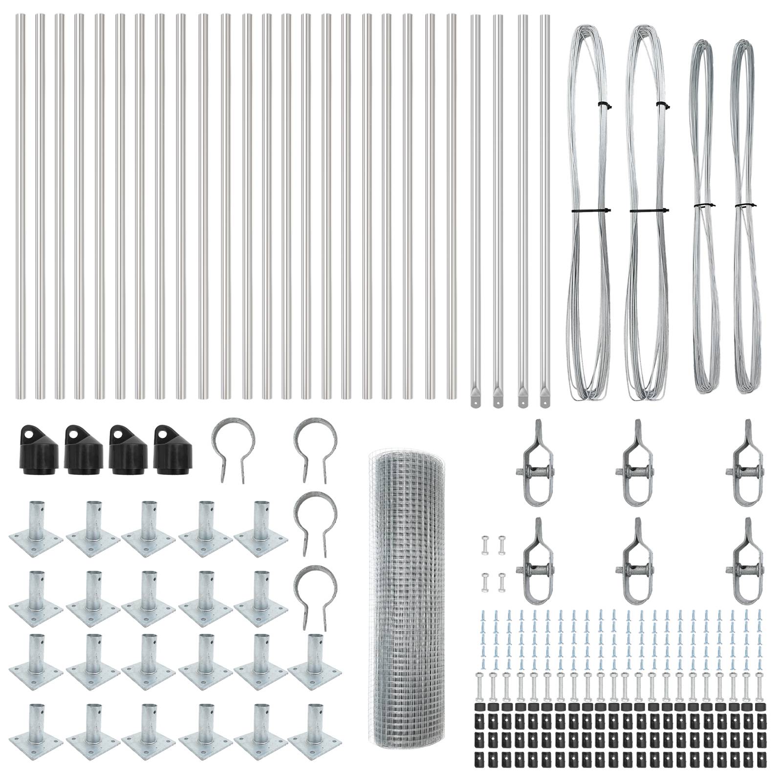vidaXL Geschweißter Drahtzaun mit 13 Flanschen 1x50 m Verzinkter Stahl