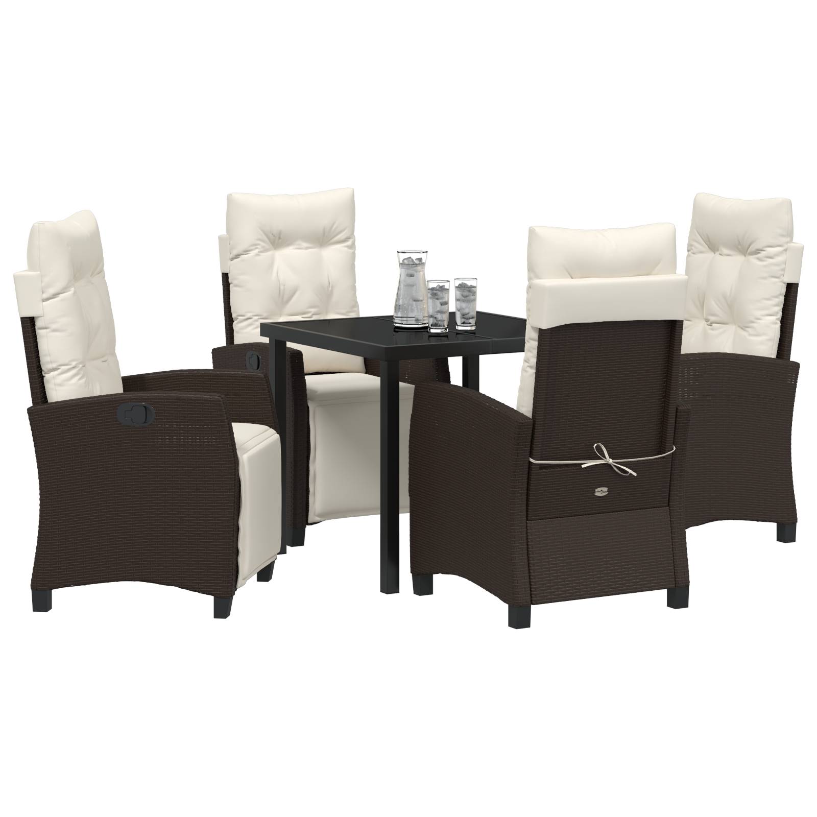 vidaXL 5-tlg. Garten-Essgruppe Braun Poly Rattan
