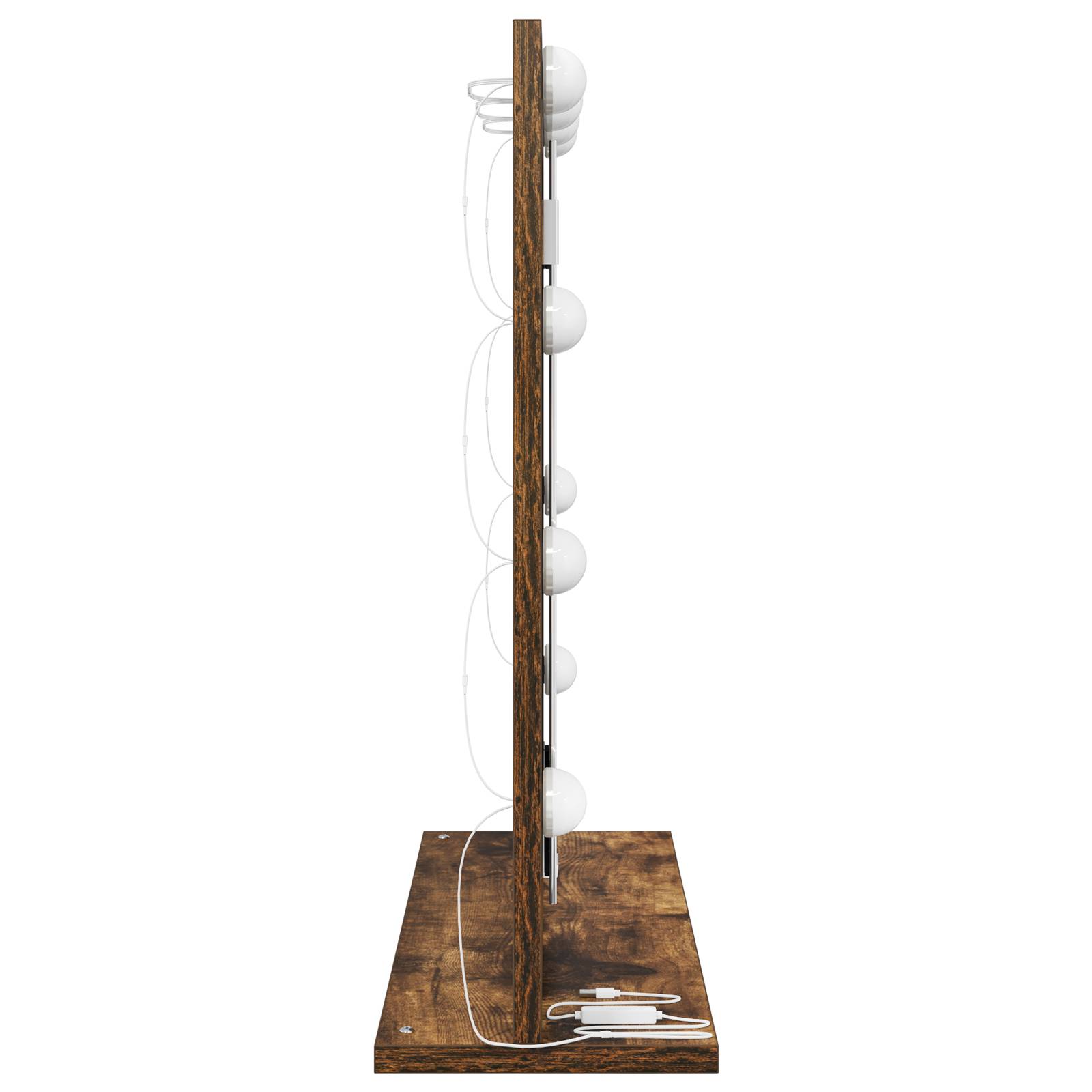 vidaXL Kosmetikspiegel mit LED-Lichtern Geräuchert Eiche 60x55x18 cm