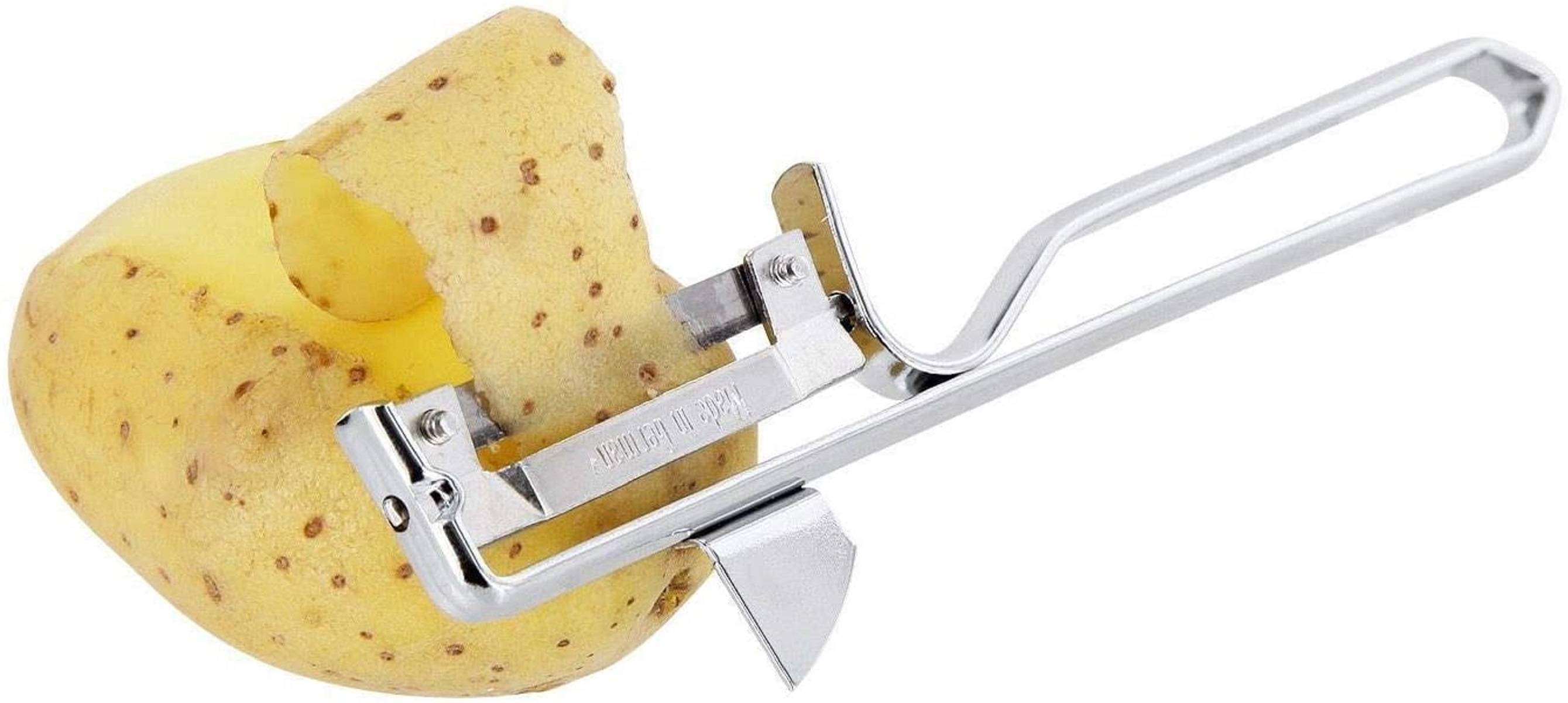 Westmark | Universal-Sparschäler mit geschärftem Ausstecher | Edelstahlklinge | Famos | Metall/Verchromt | 15,5 x 3,5 cm | perfekt für präzises Sc