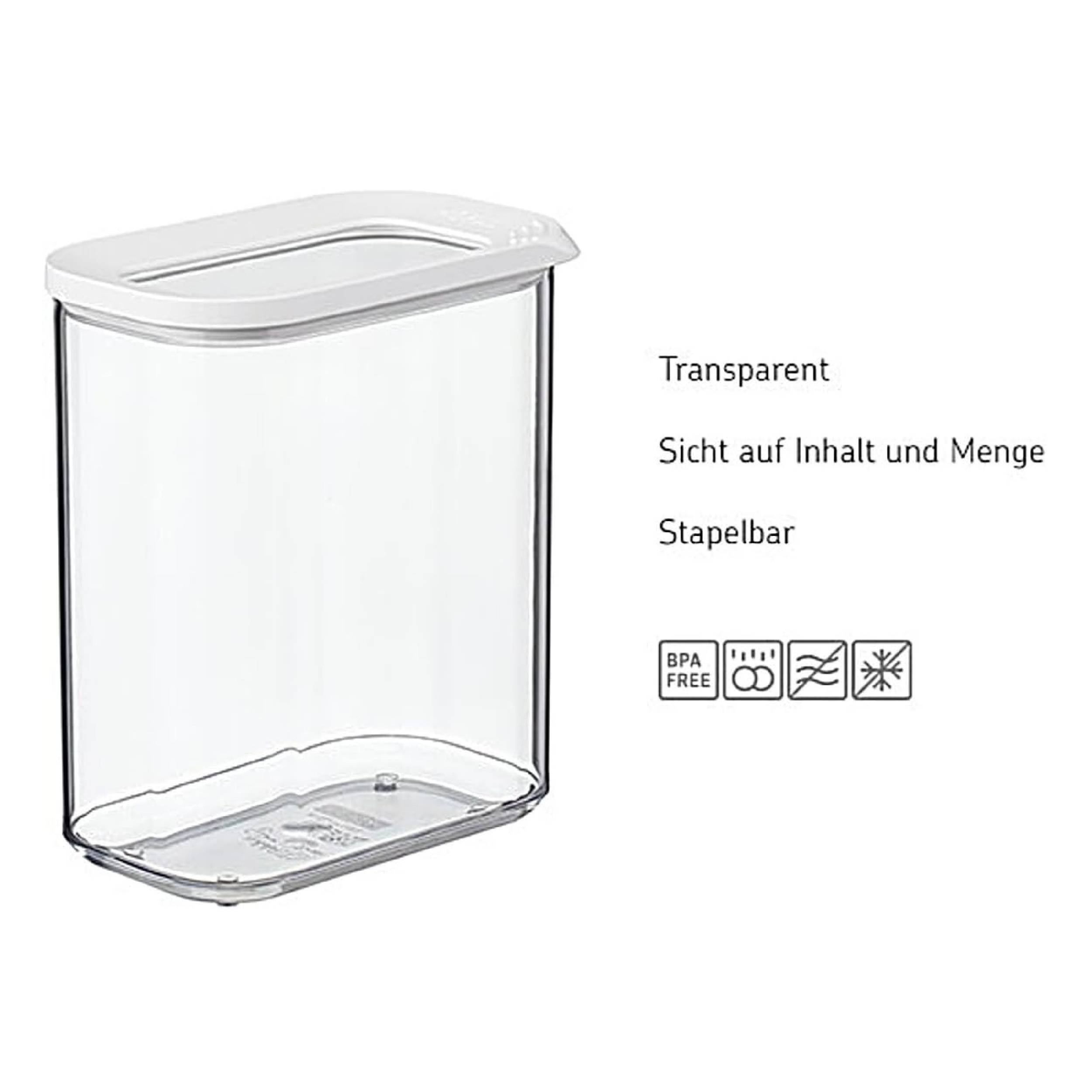 Mepal - Vorratsbehälter Modula 6-teiliges Set - Aufbewahrungsboxen mit Deckel - Küchenorganizer & Vorratsboxen - Stapelbar & Luftdicht - 2x 2000 ml