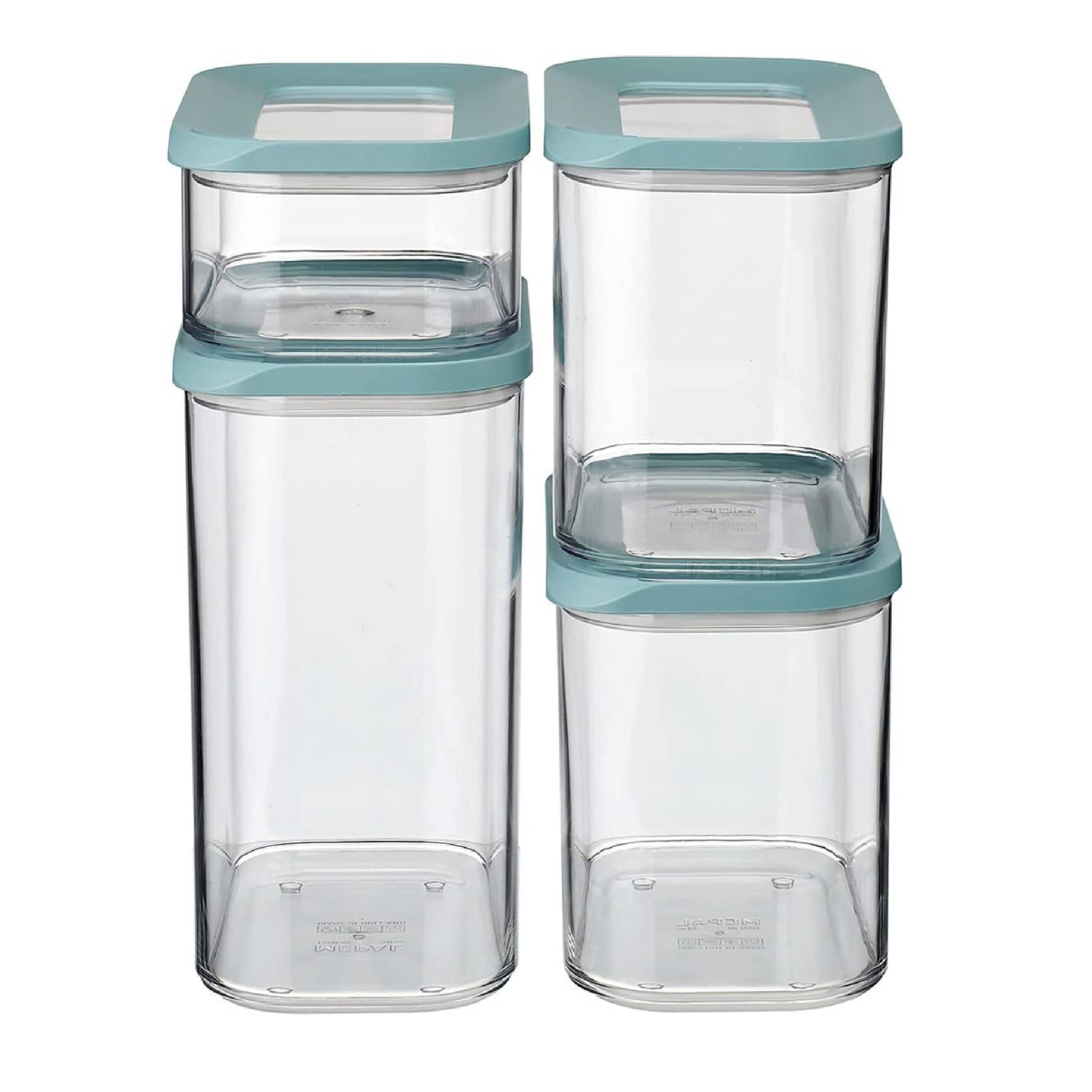 Mepal - Vorratsbehälter Modula 4-teiliges Set - Aufbewahrungsboxen mit Deckel - Küchenorganizer & Vorratsboxen - Stapelbar & Luftdicht - 2x 1000 ml