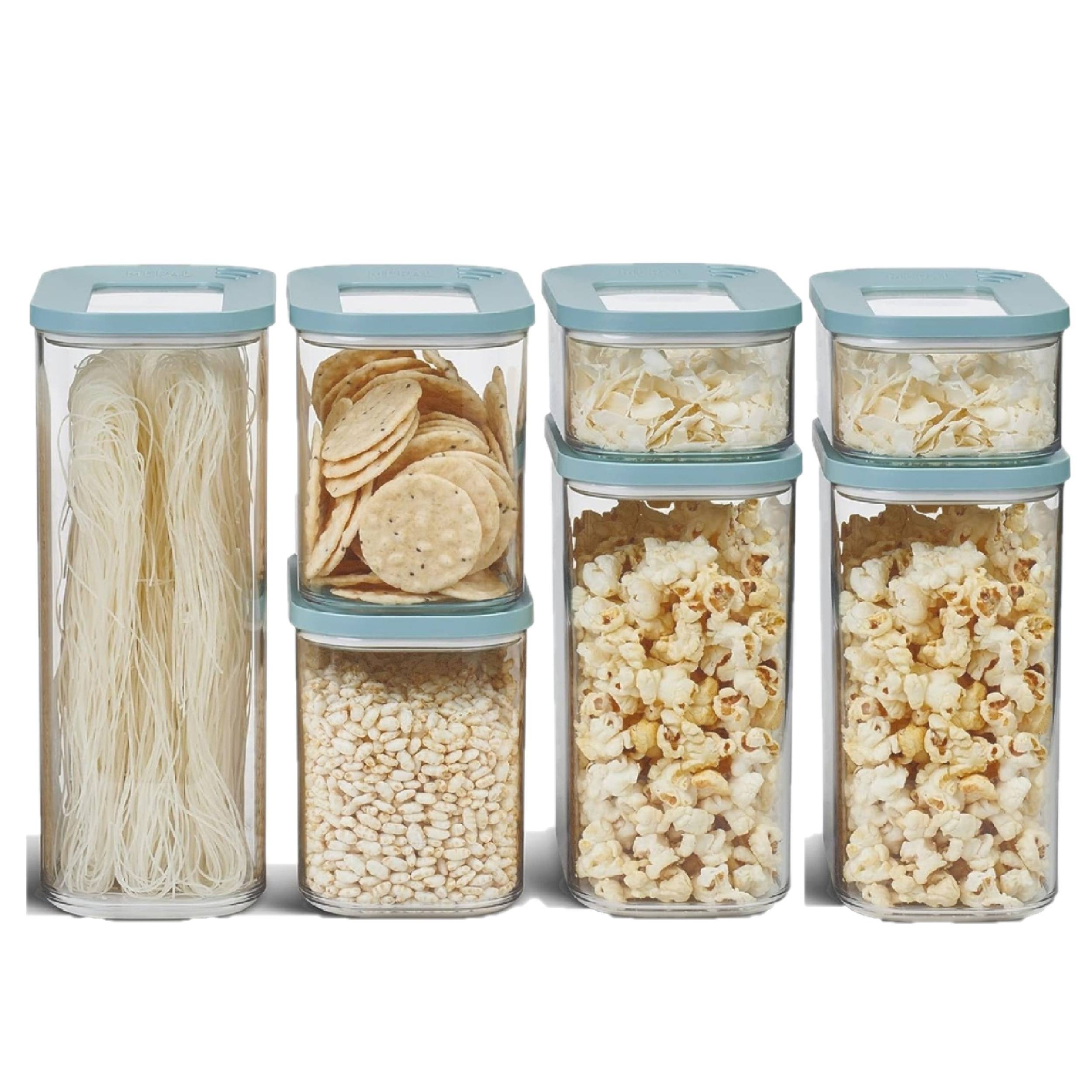 Mepal | 7-tlg. Set Vorratsdosen mit Deckel - Lebensmittelbehälter Rechteckig - Küchenorganizer aus Kunststoff - Vorratsbehälter Luftdicht | 1x 2000