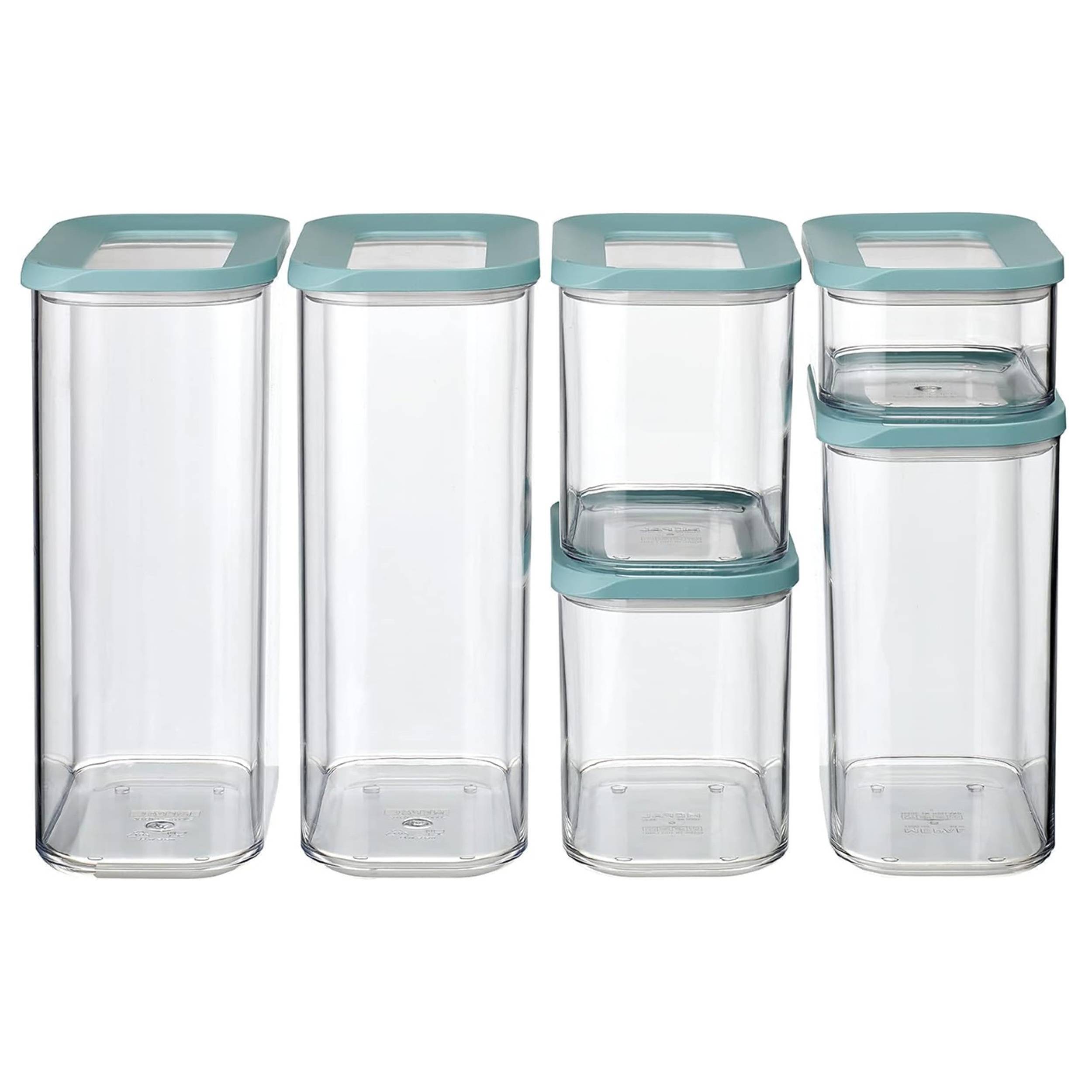 Mepal | 7-tlg. Set Vorratsdosen mit Deckel - Lebensmittelbehälter Rechteckig - Küchenorganizer aus Kunststoff - Vorratsbehälter Luftdicht | 1x 2000