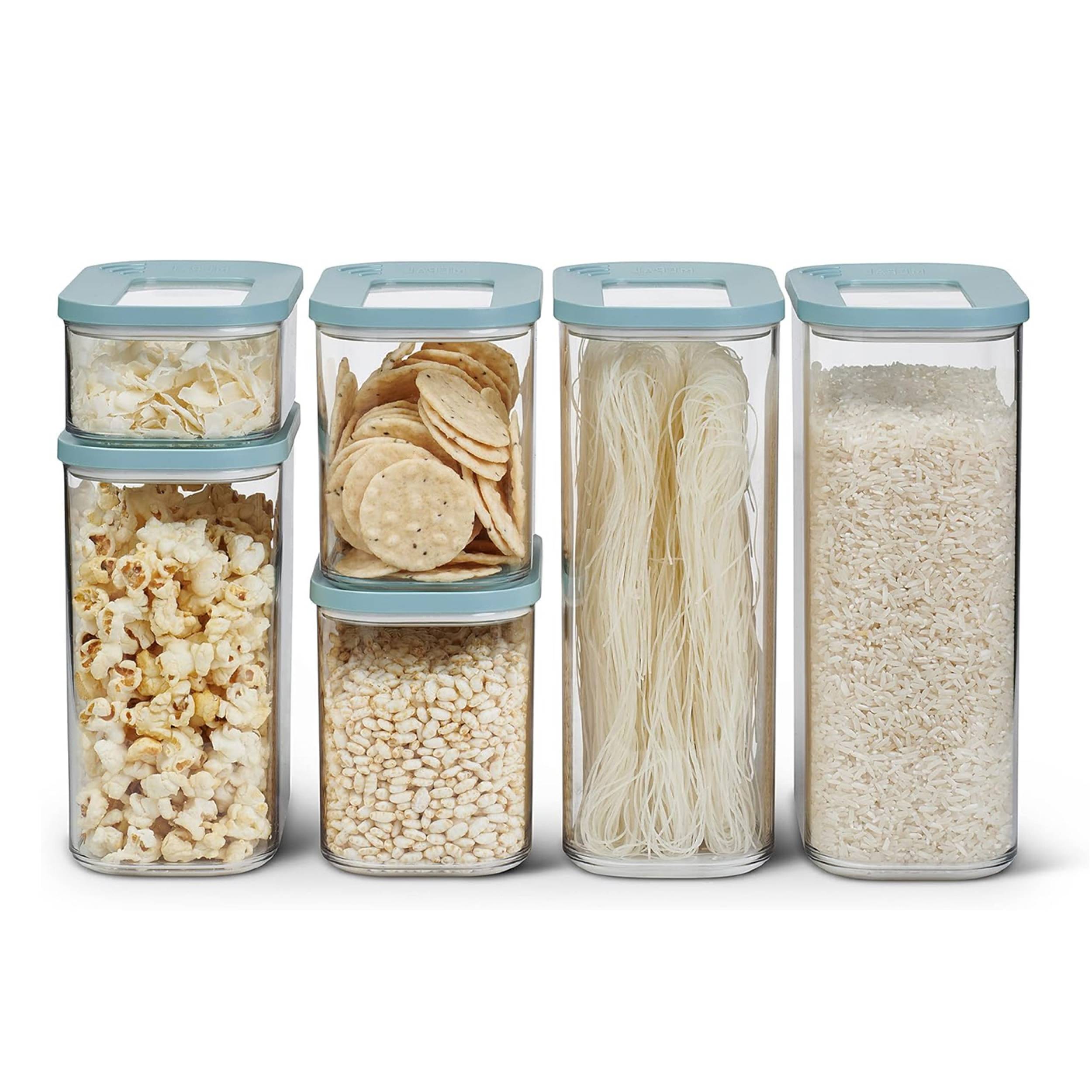 Mepal - Vorratsbehälter Modula 6-teiliges Set - Aufbewahrungsboxen mit Deckel - Küchenorganizer & Vorratsboxen - Stapelbar & Luftdicht - 2x 2000 ml