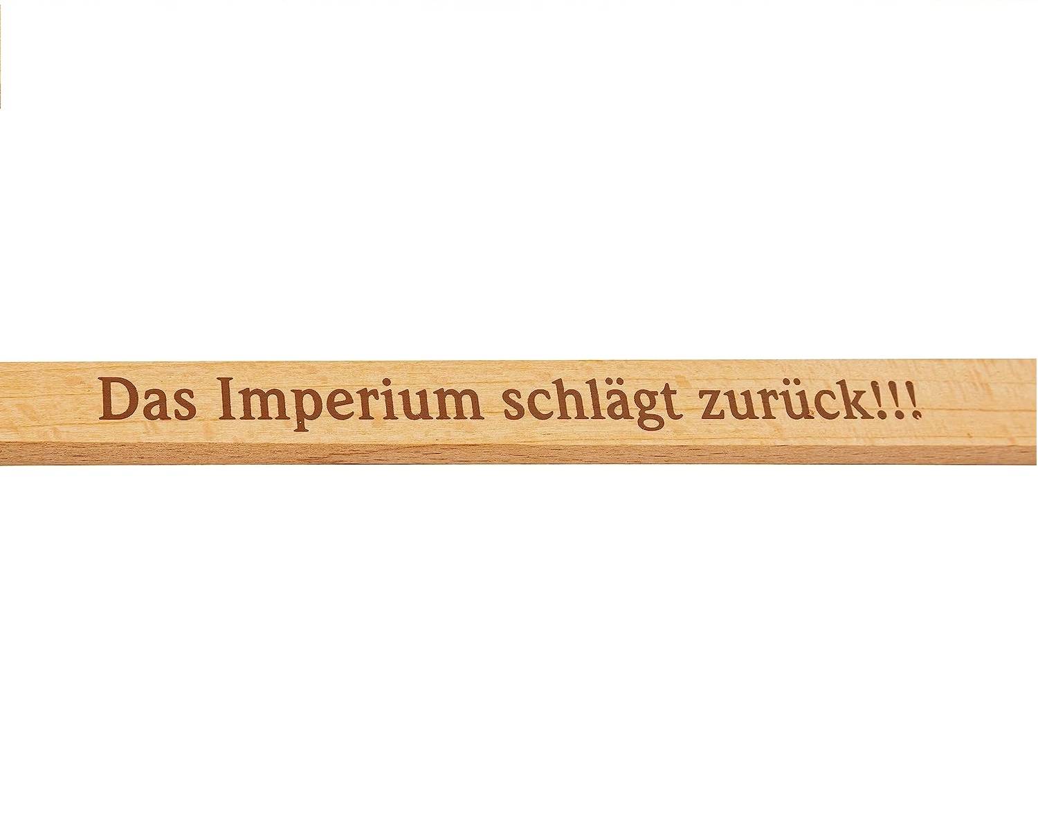 Neustanlo - Fliegenklatsche aus Holz und Leder - mit Spruch Das Imperium schlägt zurück!!! - extra stark - mit Holzstiel und Lederband - 47,5 cm