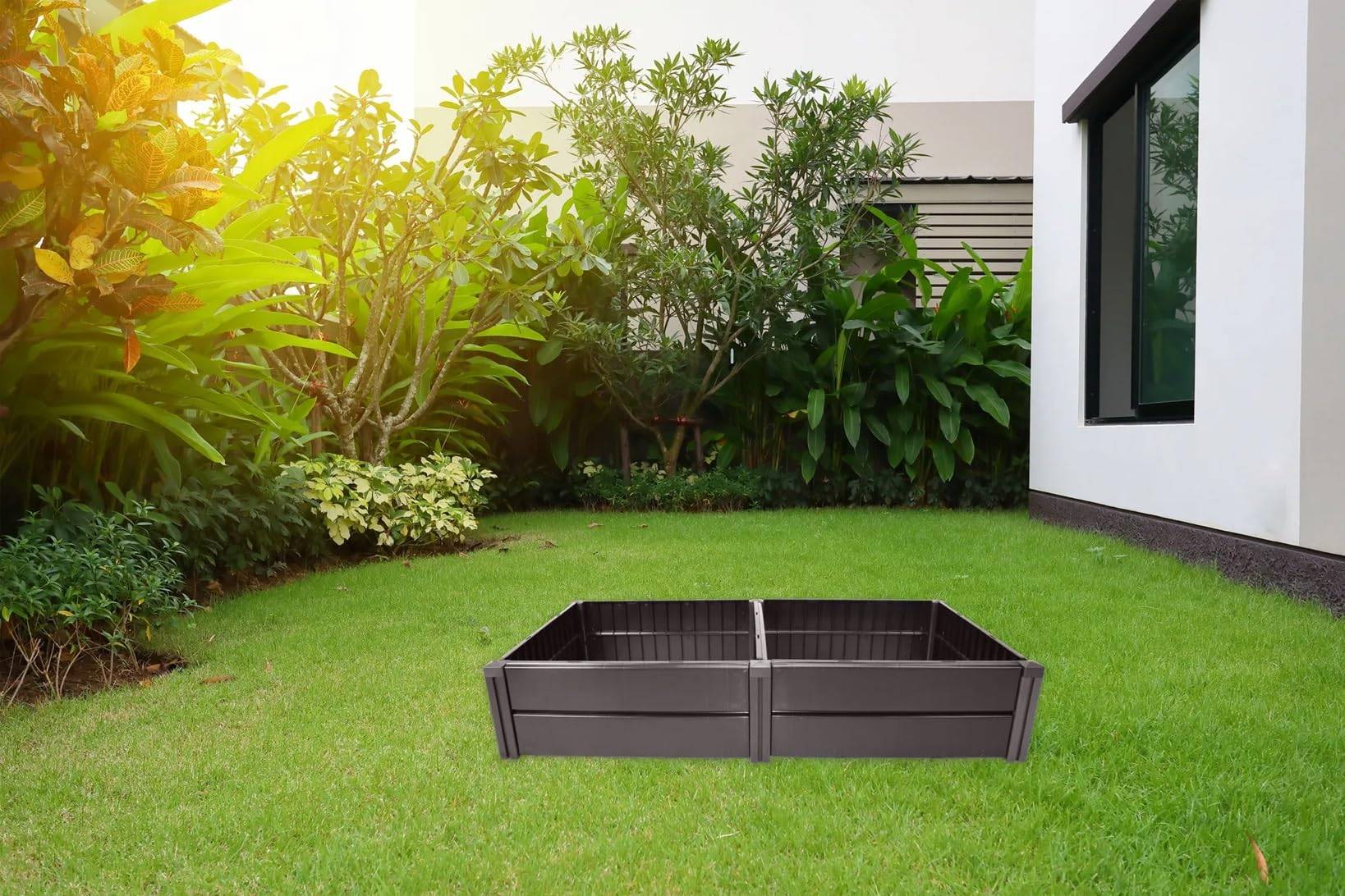 KHW | Hochwertiges Hochbeet | Demeter L | platzsparend | 158 × 82 × 31 cm - 336 Liter | ideal für Urbane Gärten | nachhaltiges Gärtnern | förder