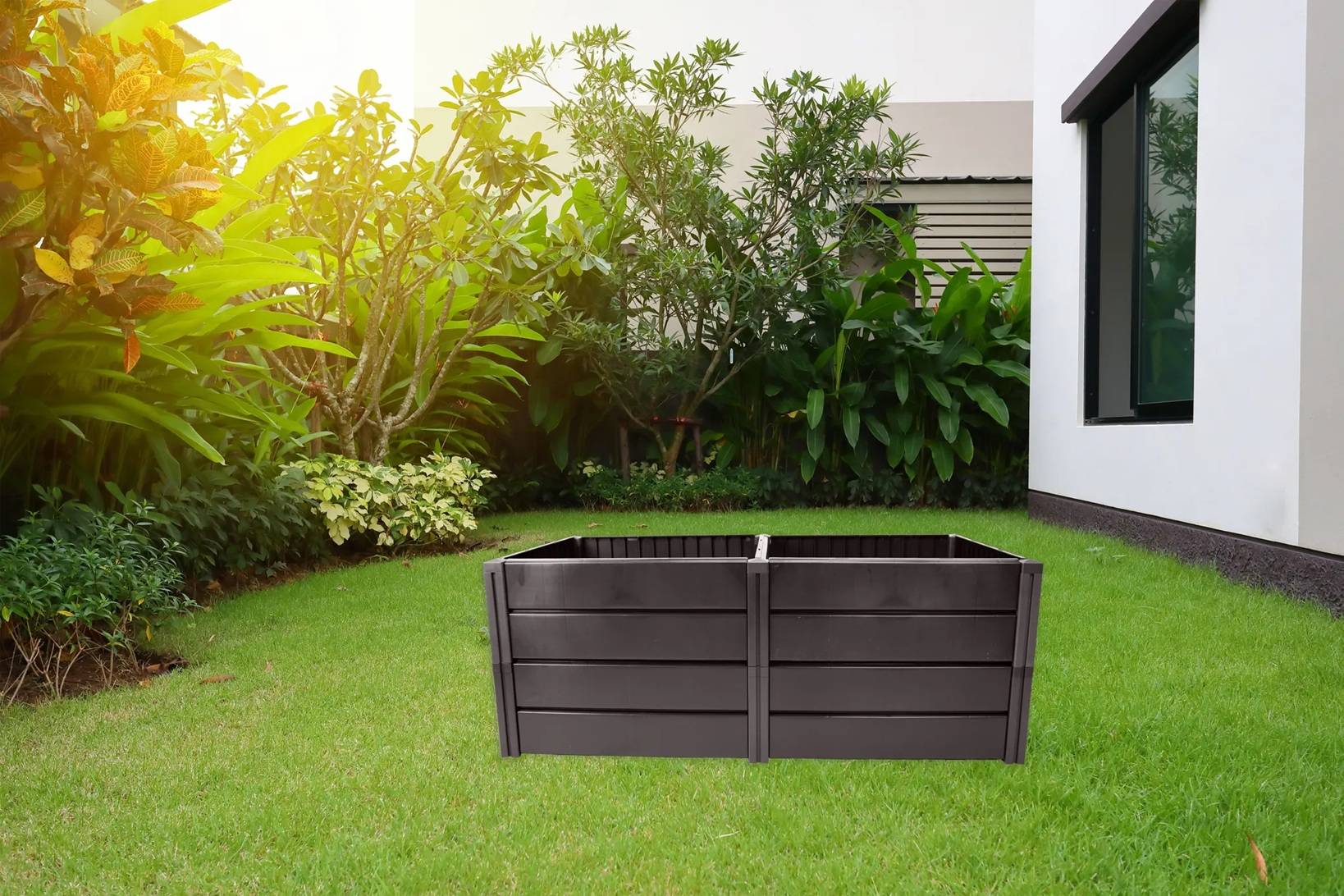 KHW | Hochwertiges Hochbeet | Demeter XL | platzsparend | 158 × 82 × 61 cm - 672 Liter | ideal für Urbane Gärten | nachhaltiges Gärtnern | förde