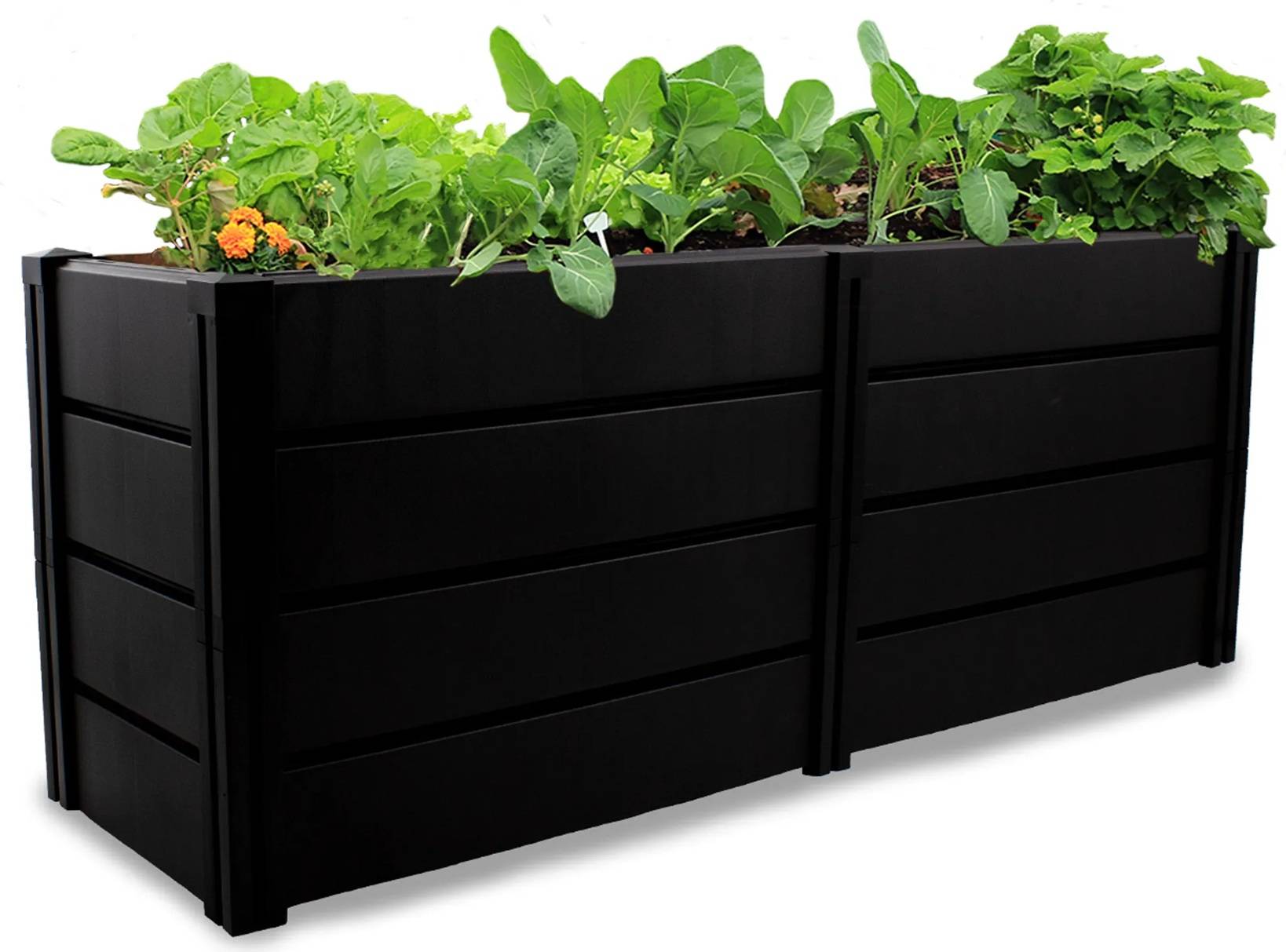 KHW | Hochwertiges Hochbeet | Demeter XL | platzsparend | 158 × 82 × 61 cm - 672 Liter | ideal für Urbane Gärten | nachhaltiges Gärtnern | förde