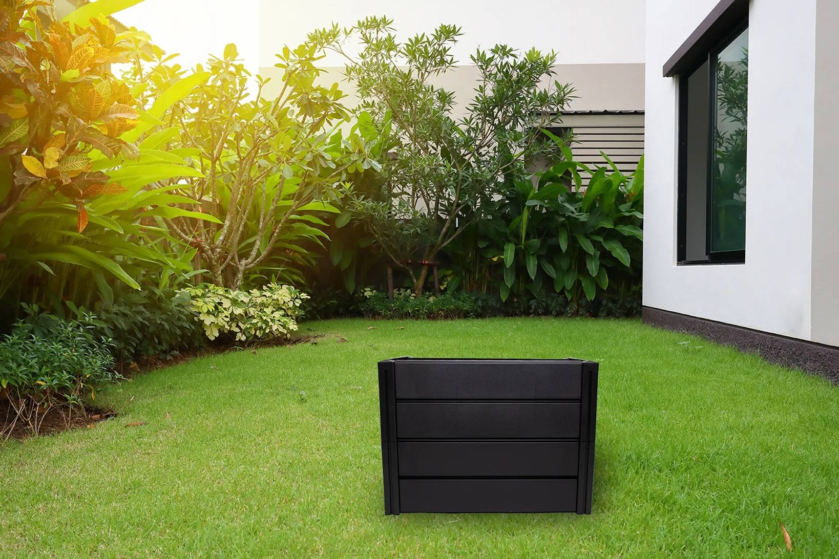 KHW | Hochwertiges Hochbeet | Demeter M | schmal | platzsparend | 82 × 44 × 61 cm - 196 Liter | ideal für Urbane Gärten | nachhaltiges Gärtnern |