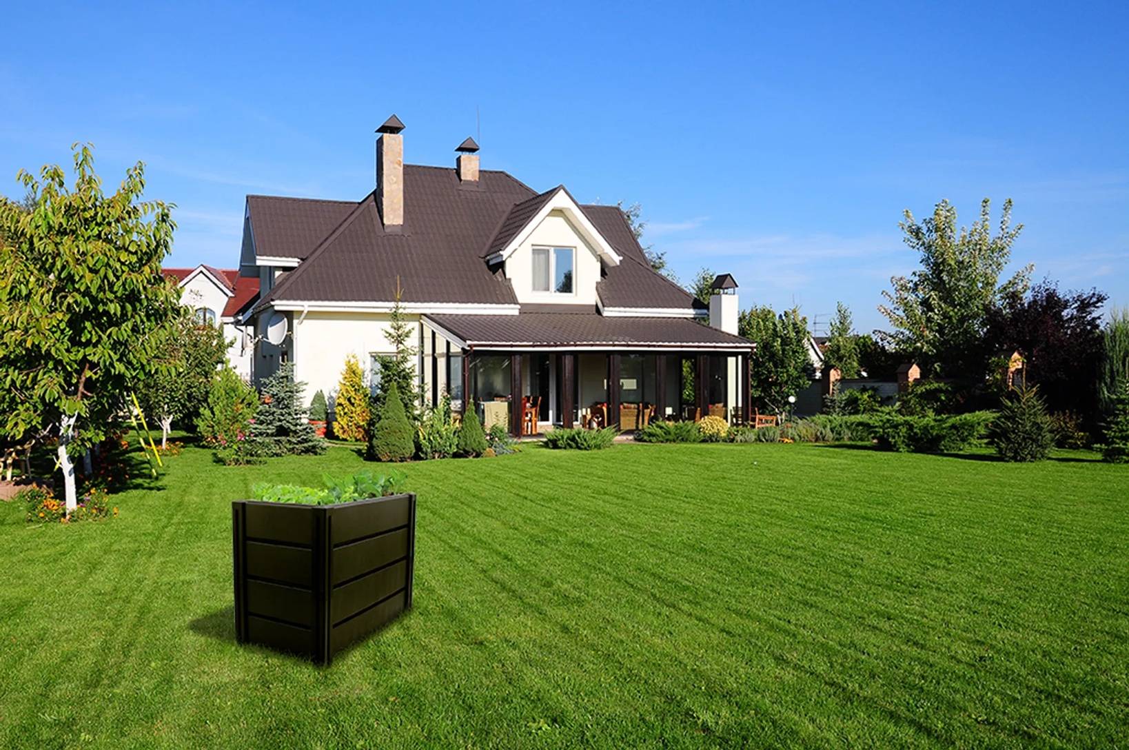 KHW | Hochwertiges Hochbeet | Demeter M | schmal | platzsparend | 82 × 44 × 61 cm - 196 Liter | ideal für Urbane Gärten | nachhaltiges Gärtnern |