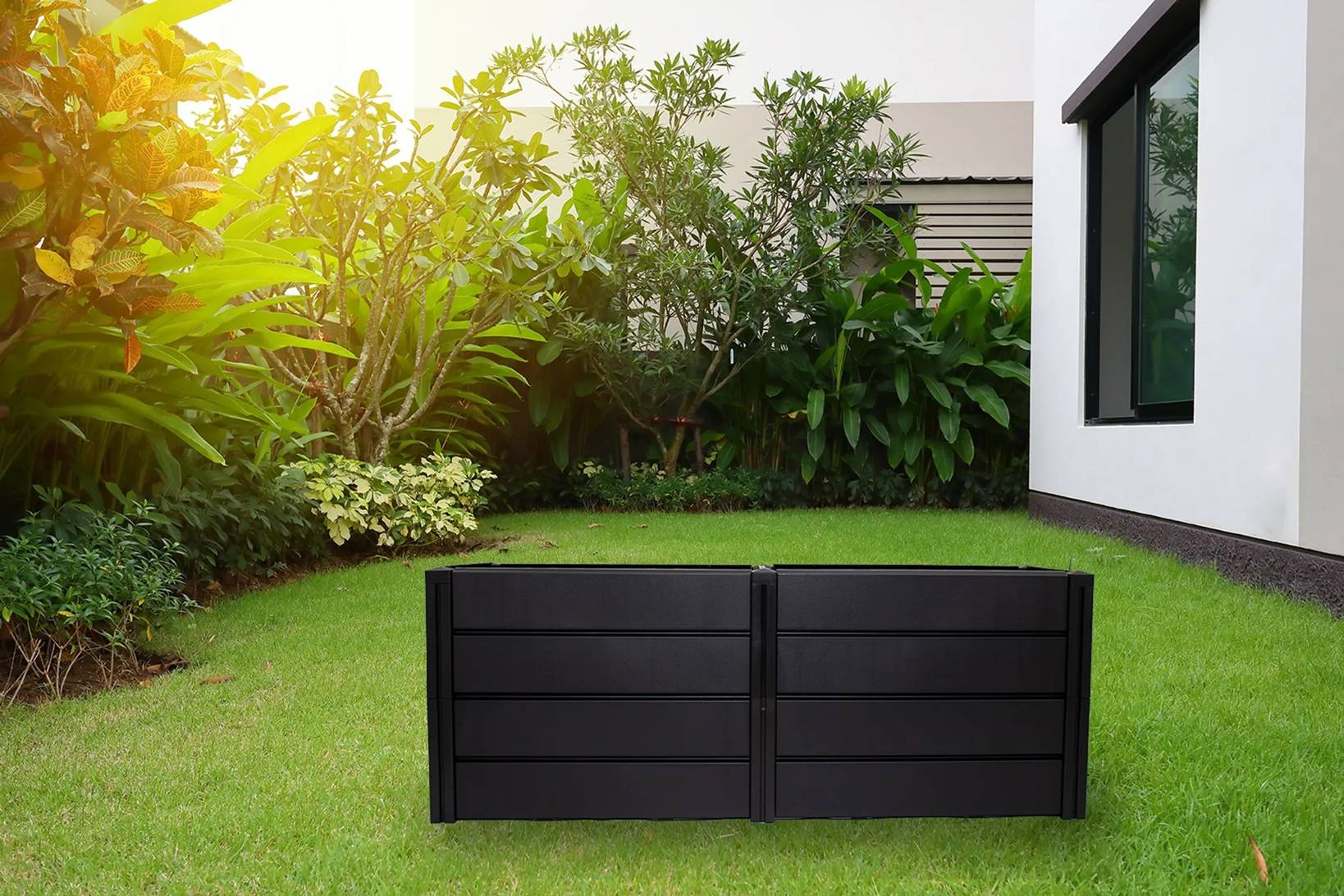 KHW | Hochwertiges Hochbeet | Demeter XL | schmal | platzsparend | 158 × 44 × 61 cm - 392 Liter | ideal für Urbane Gärten | nachhaltiges Gärtnern