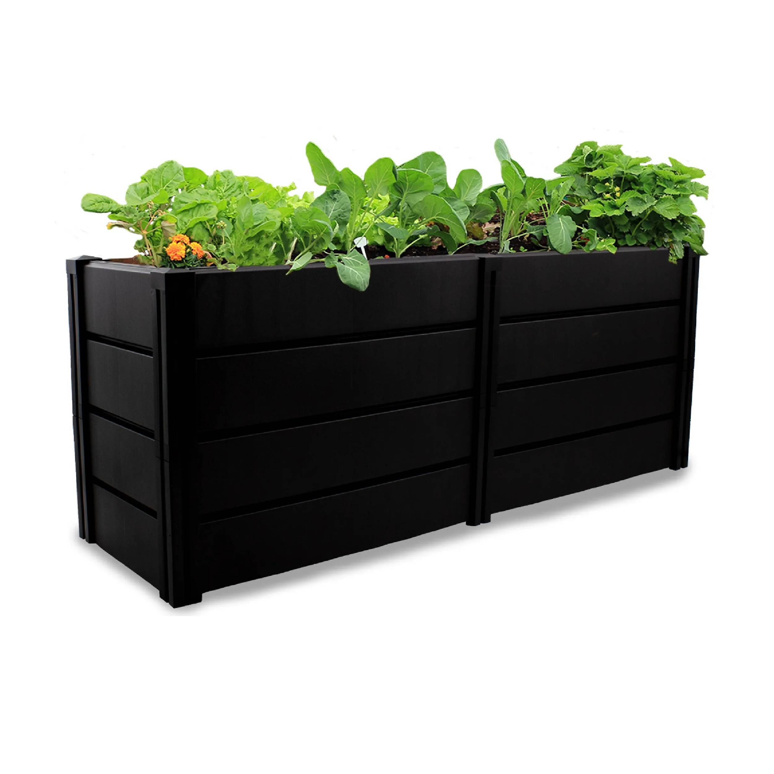 KHW | Hochwertiges Hochbeet | Demeter XL | schmal | platzsparend | 158 × 44 × 61 cm - 392 Liter | ideal für Urbane Gärten | nachhaltiges Gärtnern