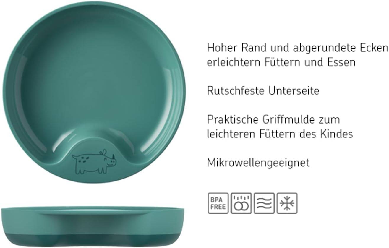 Mepal - Baby 3er Geschirrset Mio - Inklusive auslaufsicherem Trinkbecher, Lernteller & Lernlöffel - Spülmaschinengeeignet & BPA frei - 3er Set - Sai