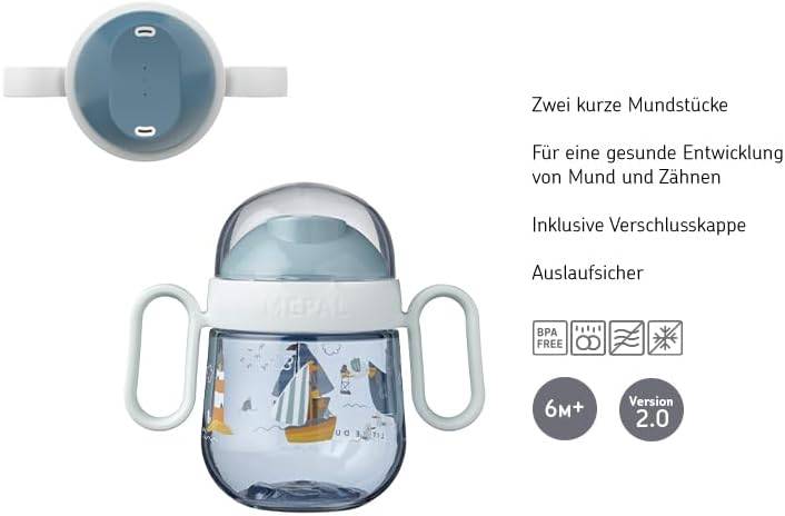 Mepal - Baby 3er Geschirrset Mio - Inklusive auslaufsicherem Trinkbecher, Lernteller & Lernlöffel - Spülmaschinengeeignet & BPA frei - 3er Set - Sai