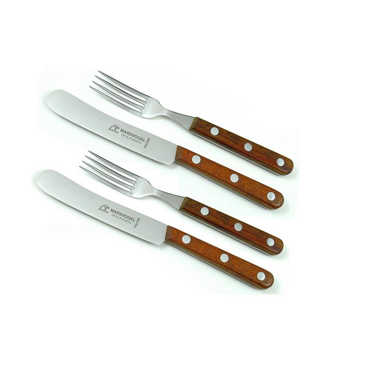Marsvogel | Buckels Besteck 4-tlg. | Bubinga Holzgriff | handgefertigt in Solingen | perfekt für Liebhaber hochwertiger Küchenutensilien
