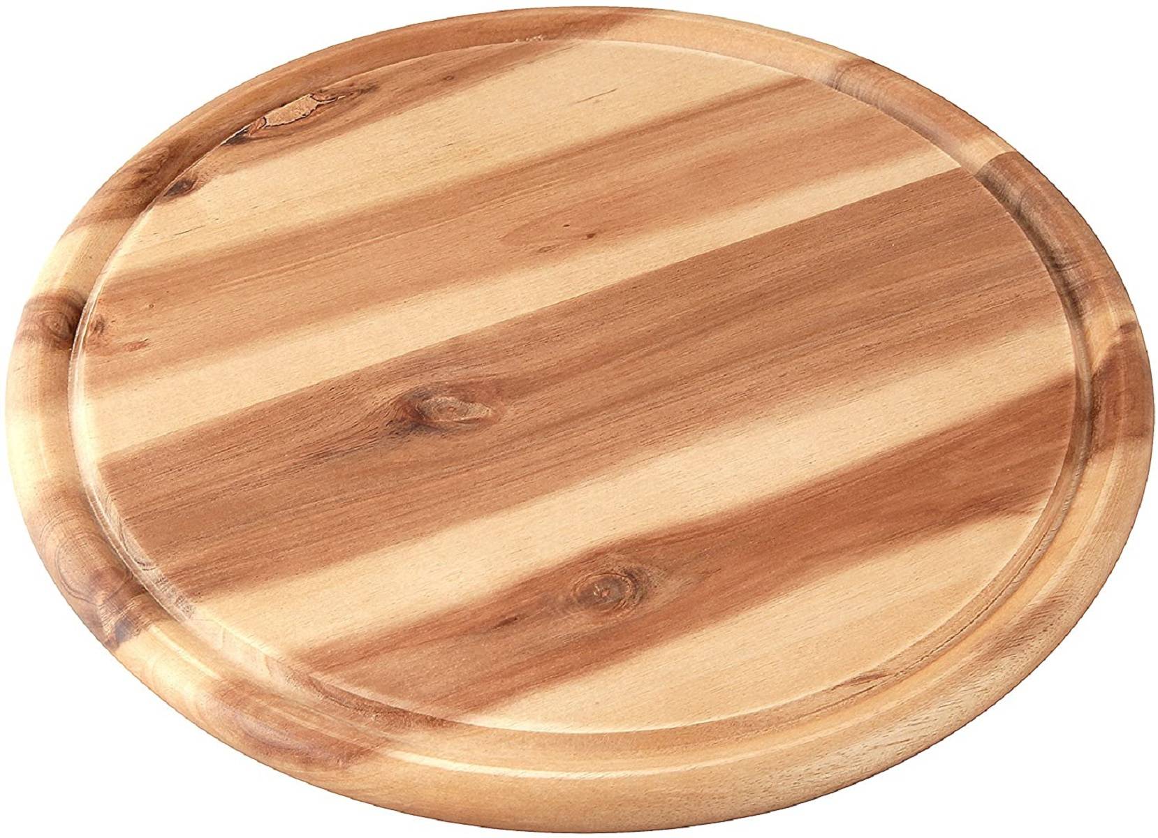 Fackelmann Vesperbrett AKAZIE, Küchenbrett aus Natur-Holz mit Saftrille, Frühstücksbrettchen (Farbe: Braun), Menge: 1 Stück