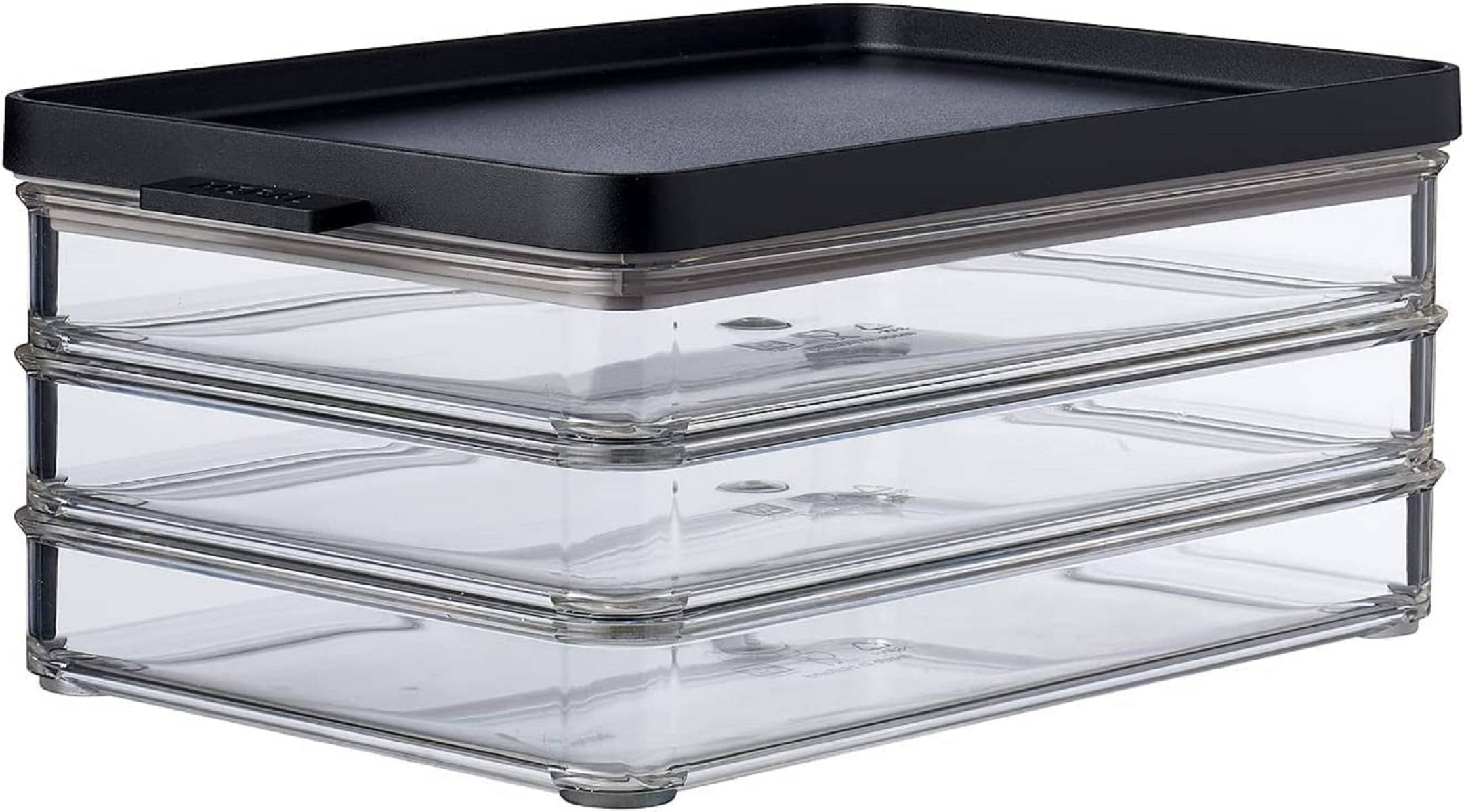 Mepal Kühlschrankdose Omnia Aufschnittdose 3-lagig - Nordic Black / Schwarz