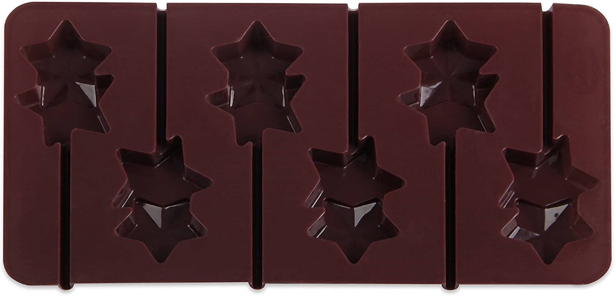 Silikon-Schokoladenform "Stern-Lollis" 2er Set inkl. 12 Sticks