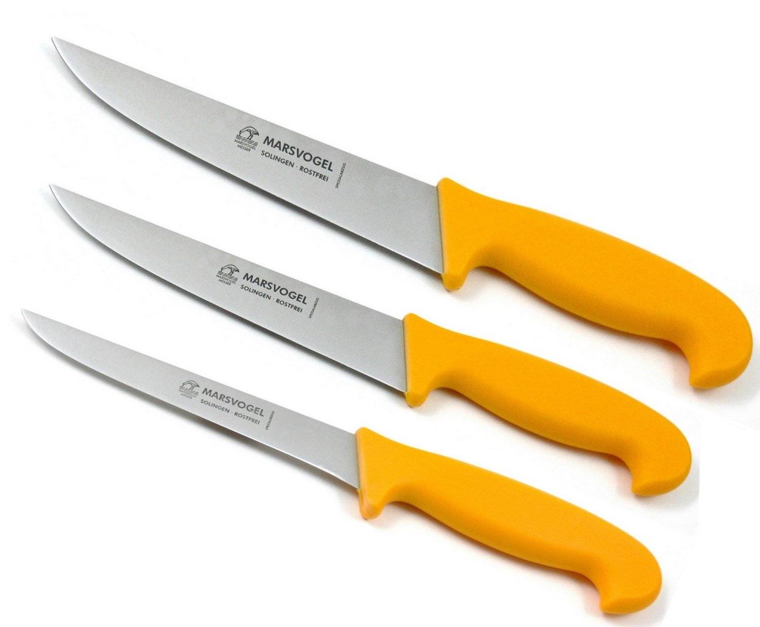 Marsvogel | 3-tlg. Metzgermesser-Set | ergonomische Griffe | hochwertige Klingen | ideal für präzise Schnitte | langlebig und professionell