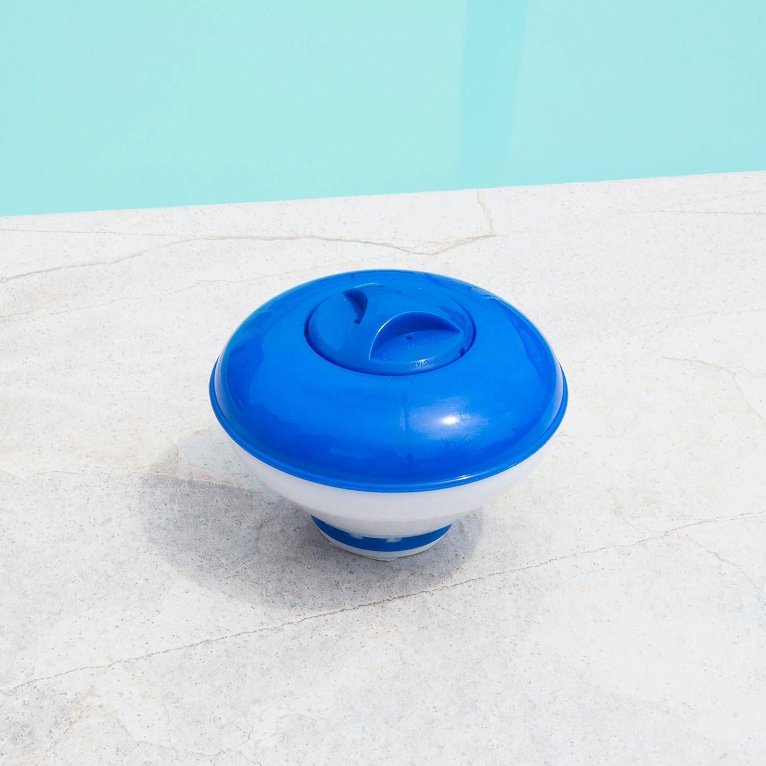 Steinbach | Quicktest Streifen Kit inkl. Dosierschwimmer Mini | 12,5 cm Ø | bis zu 20 g Tablettengröße | für sauberes und kristallklares Poolwasse