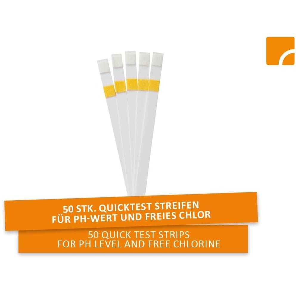 Steinbach | Quicktest Streifen Kit inkl. Dosierschwimmer Mini | 12,5 cm Ø | bis zu 20 g Tablettengröße | für sauberes und kristallklares Poolwasse