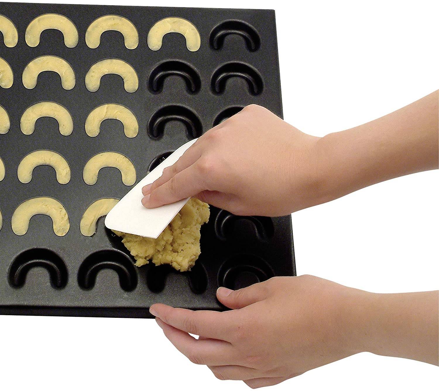 Zenker | Vanillekipferl Backblech Sparkling Christmas | Teflon Antihaftbeschichtung | Schwarz | ideal für selbstgemachte Kipferl