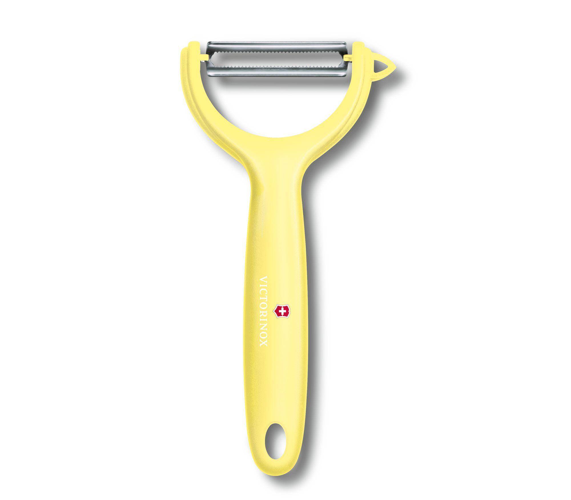 Victorinox | Universalschäler | extra scharfe Zackenschliffklinge | ergonomisch zweischneidig | Limited Edition Hellgelb