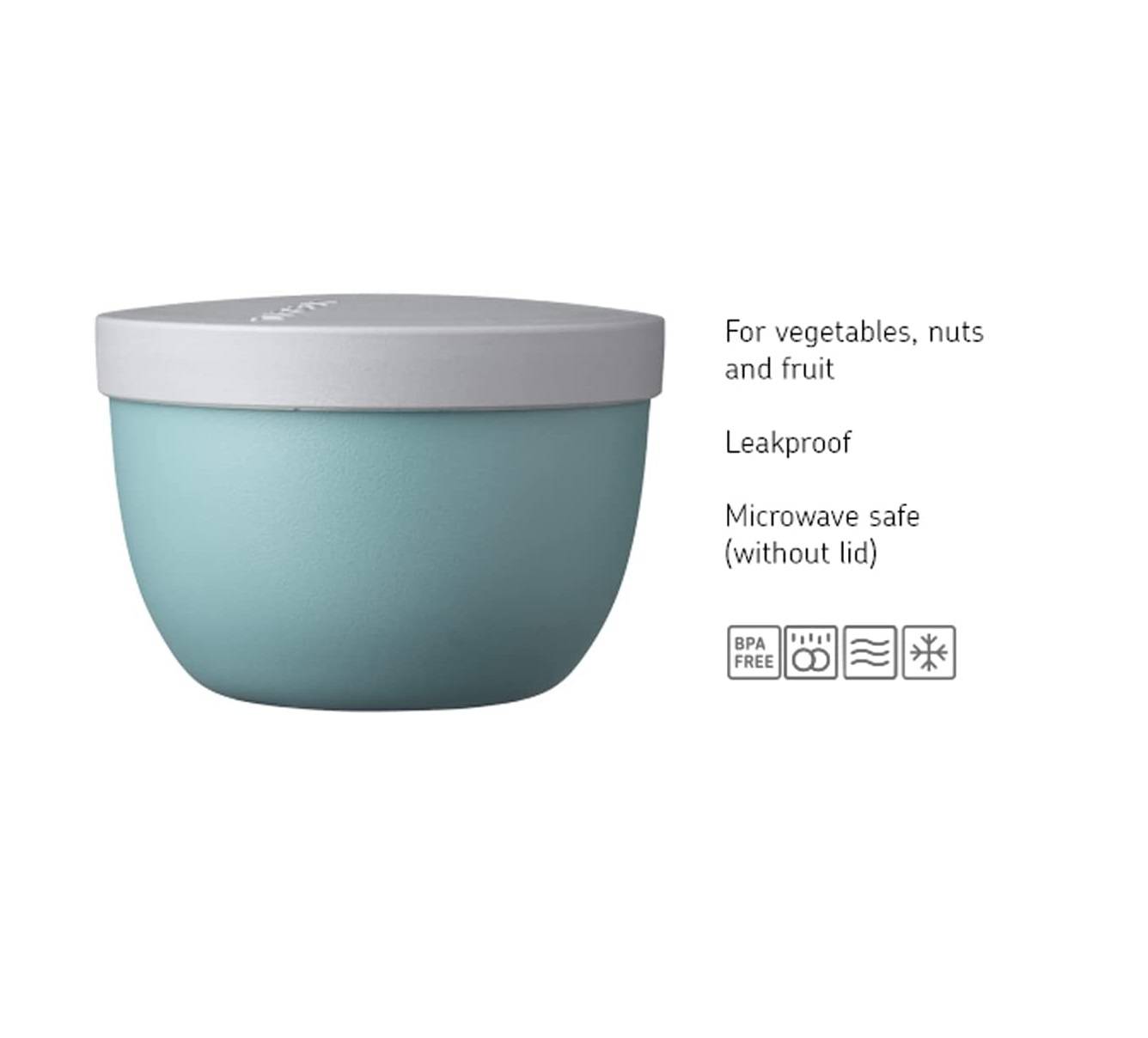 Mepal - Snackpot Ellipse Old Nordic Blue – 350 ml praktischer Behälter zur Aufbewahrung und für Transport von Lebensmittel – tiefkühltauglich