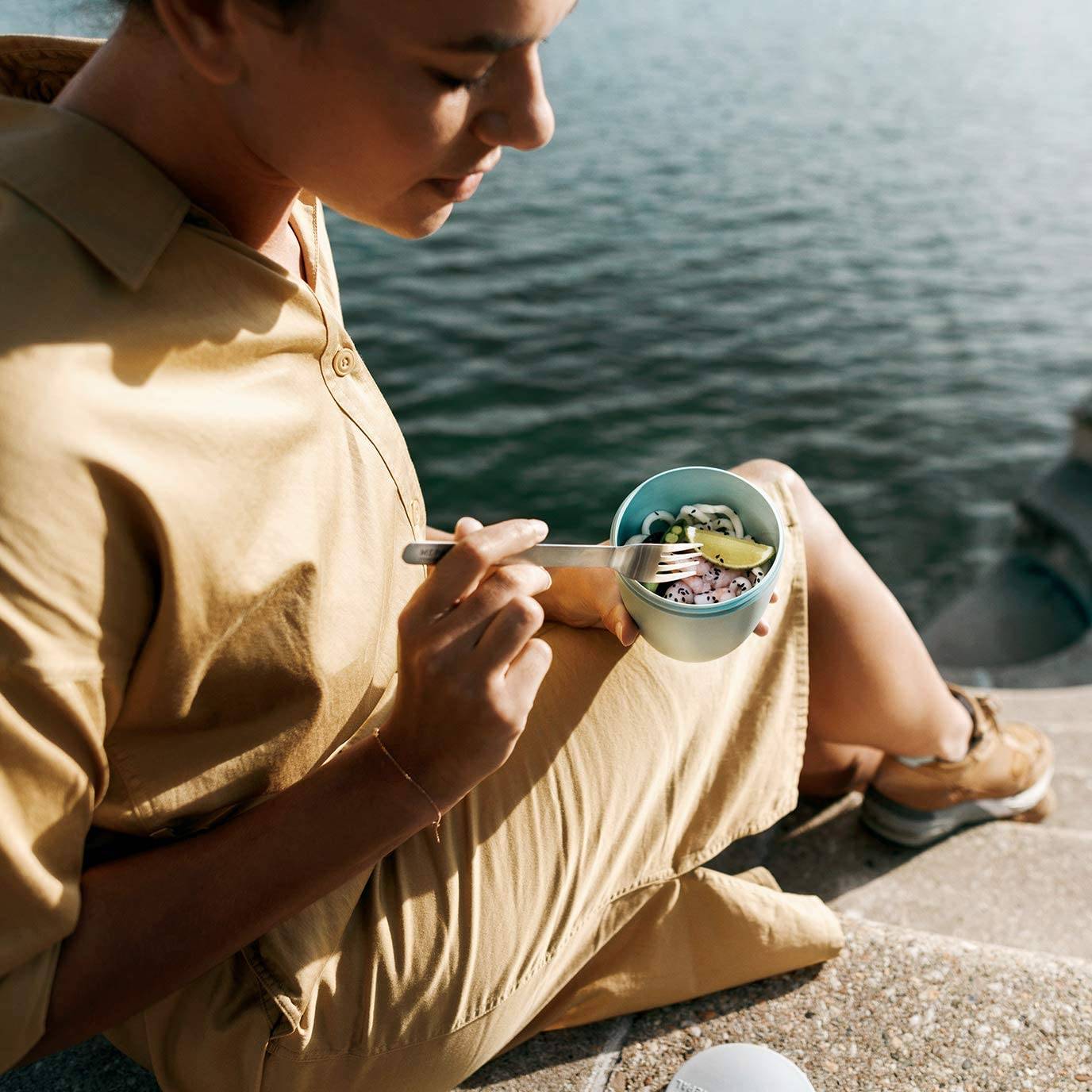 Mepal Snackpot Ellipse Nordic Green – 500 ml praktischer Behälter zur Aufbewahrung und für Transport von Lebensmittel – tiefkühltauglich – sp