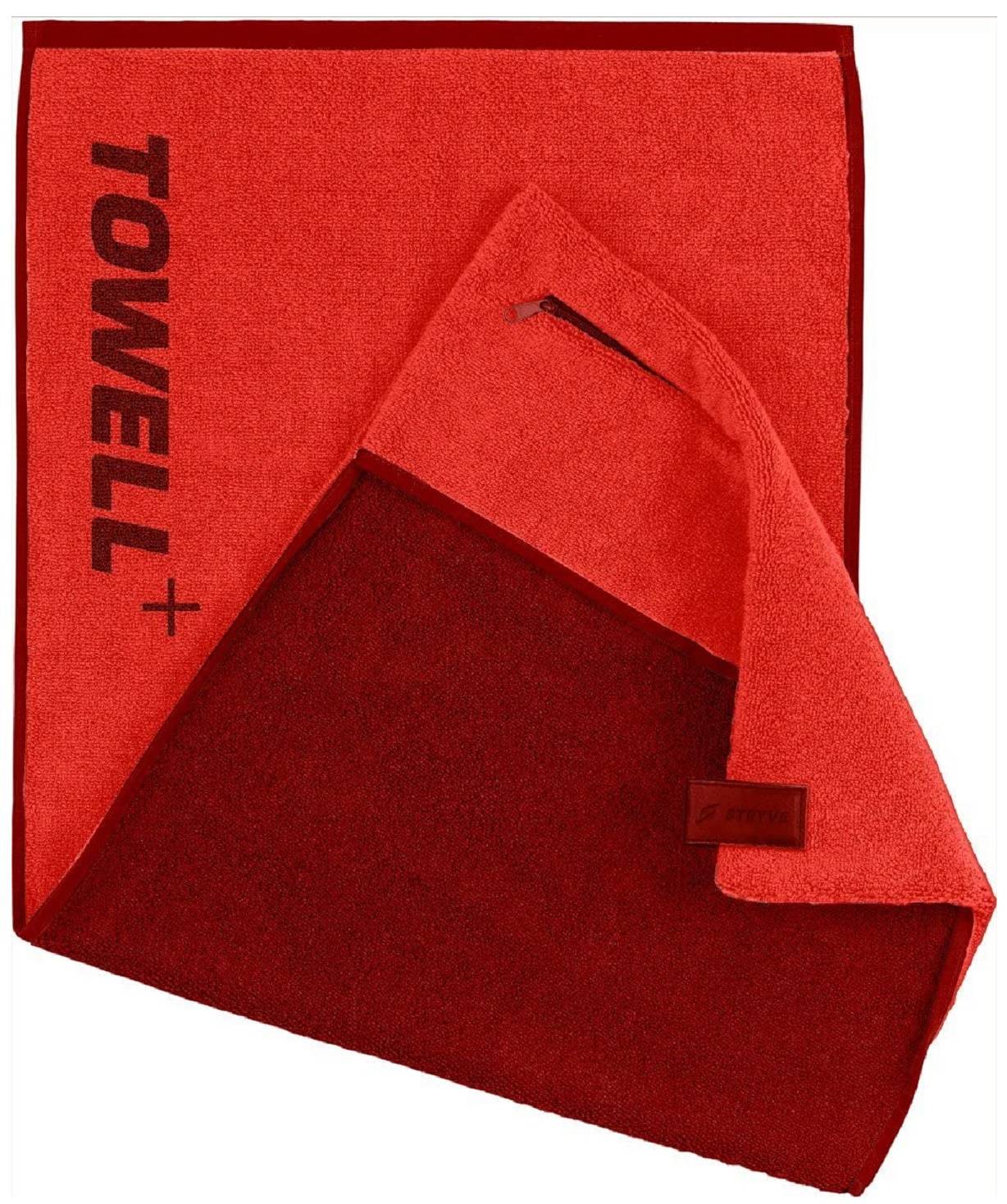 Stryve | Towell + V2 | Sporthandtuch mit Tasche und Magnetclip | Dynamic Red | ideal für Fitness und Outdoor | schnelltrocknend & kompakt
