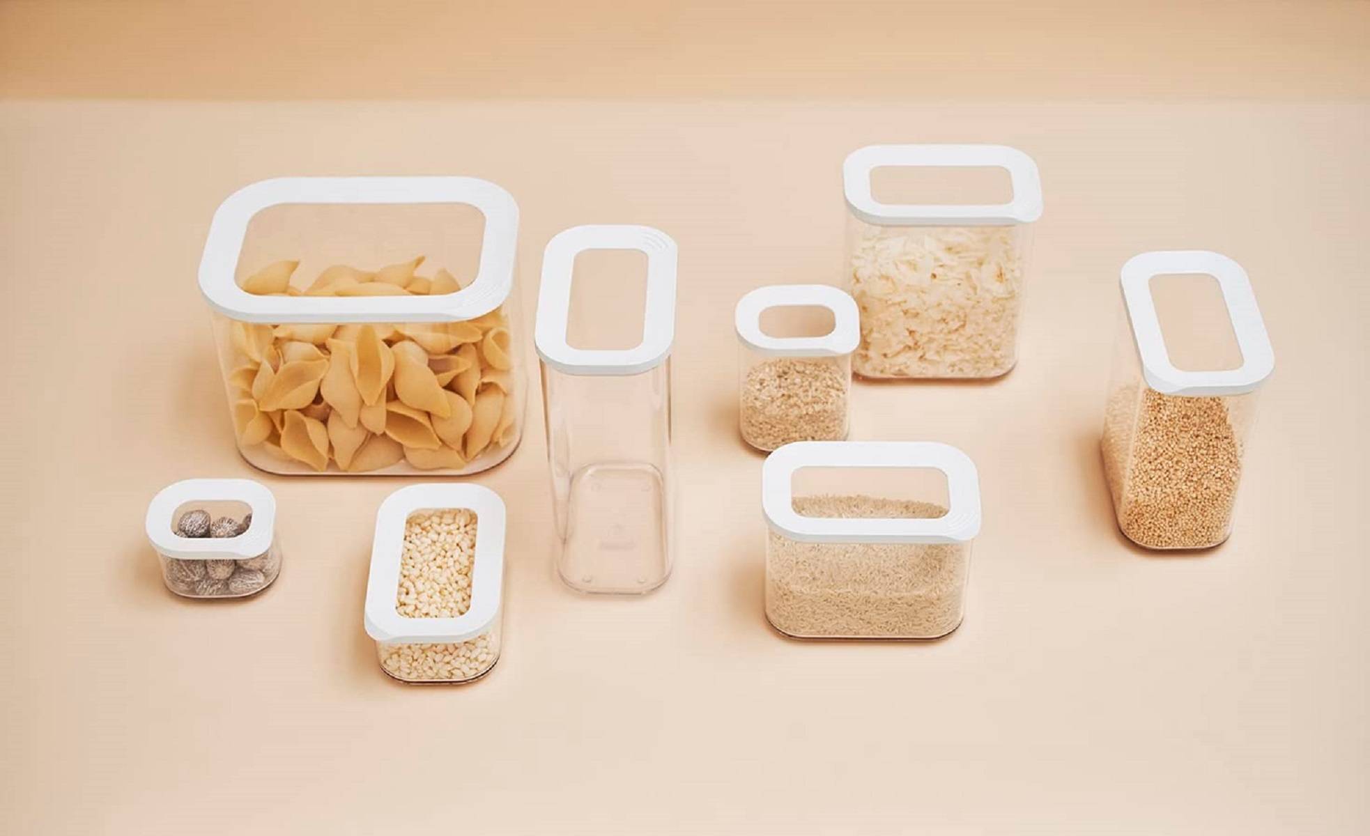 Mepal | Lebensmittelbehälter Quatratische Modula | Transparente Vorratsbox mit Deckel | Küchenorganizer & Aufbewahrungsbox aus Kunststoff | Stapelba