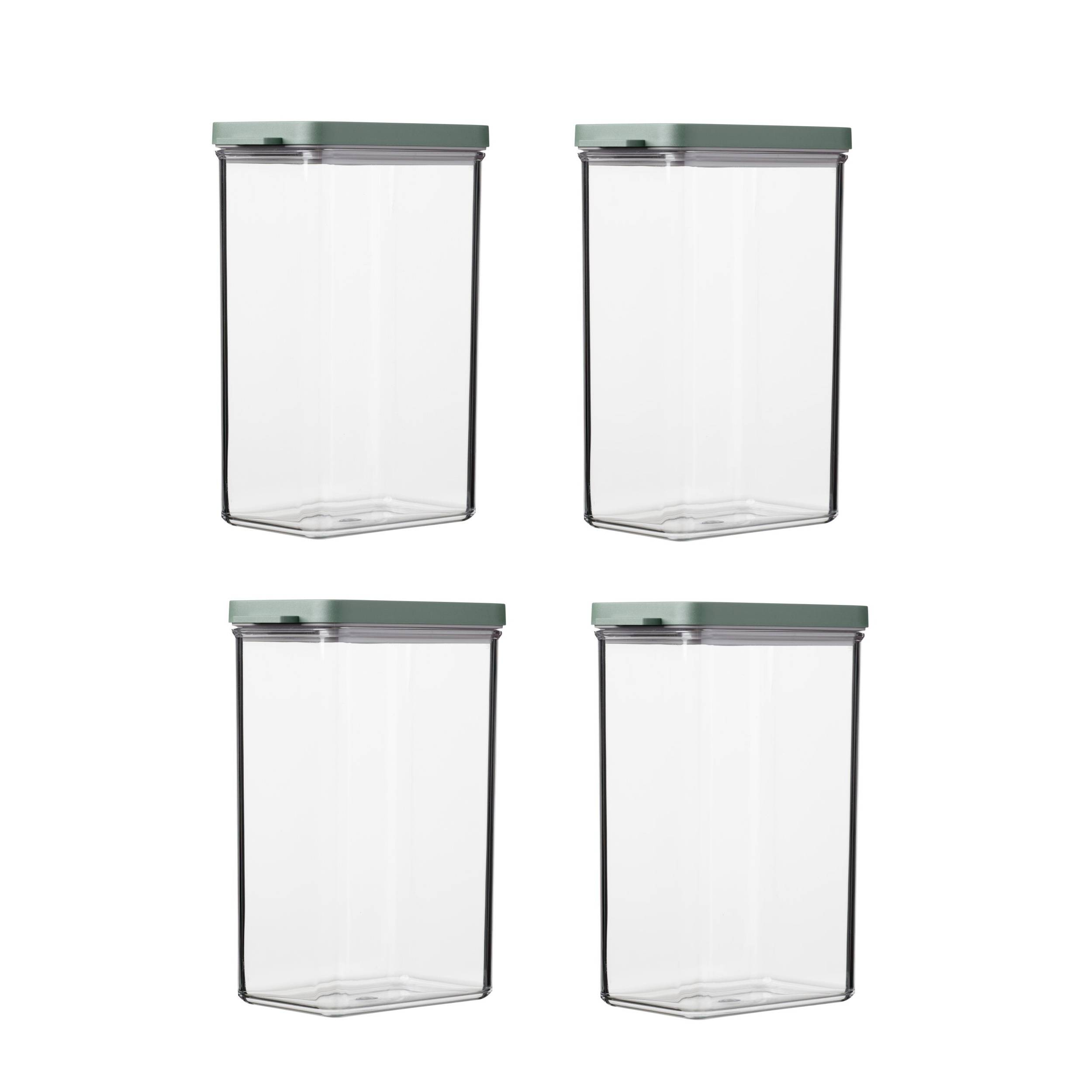 Mepal | Omnia Vorratsdosen Set | 4-teiliges Spar-Set | 2000 ml | Nordic Sage | optimal für trockene Lebensmittel | luftdicht und stapelbar