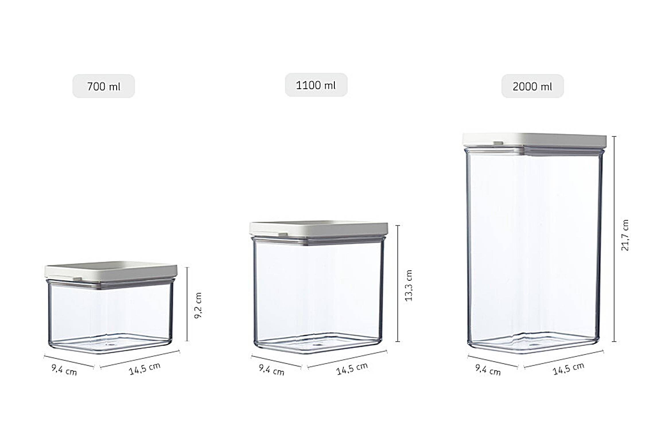 Mepal 4-tlg Vorratsdosen Spar-Set Omnia 1100 ml Nordic Sage Vorratsdose Frischhaltedose - ideal für die Aufbewahrung von trockenen Lebensmitteln